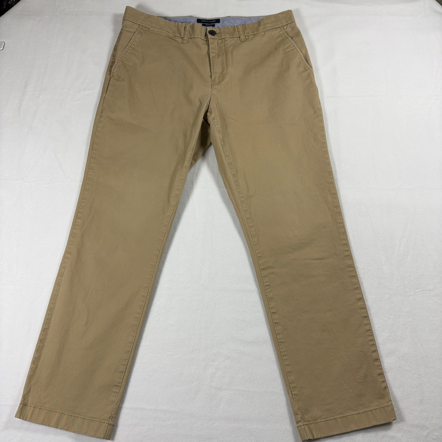 Tommy Hilfiger Chino Pants Mens 34x30 Slim Fit Khaki Casual Classic Style Clean+