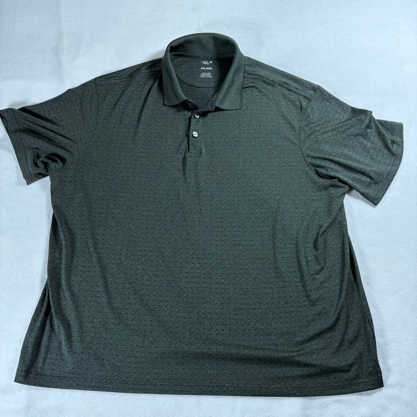 Cool 18 Pro Mens XXL Dark Green Polo Shirt Golf Athletic Stretch Tee Performance