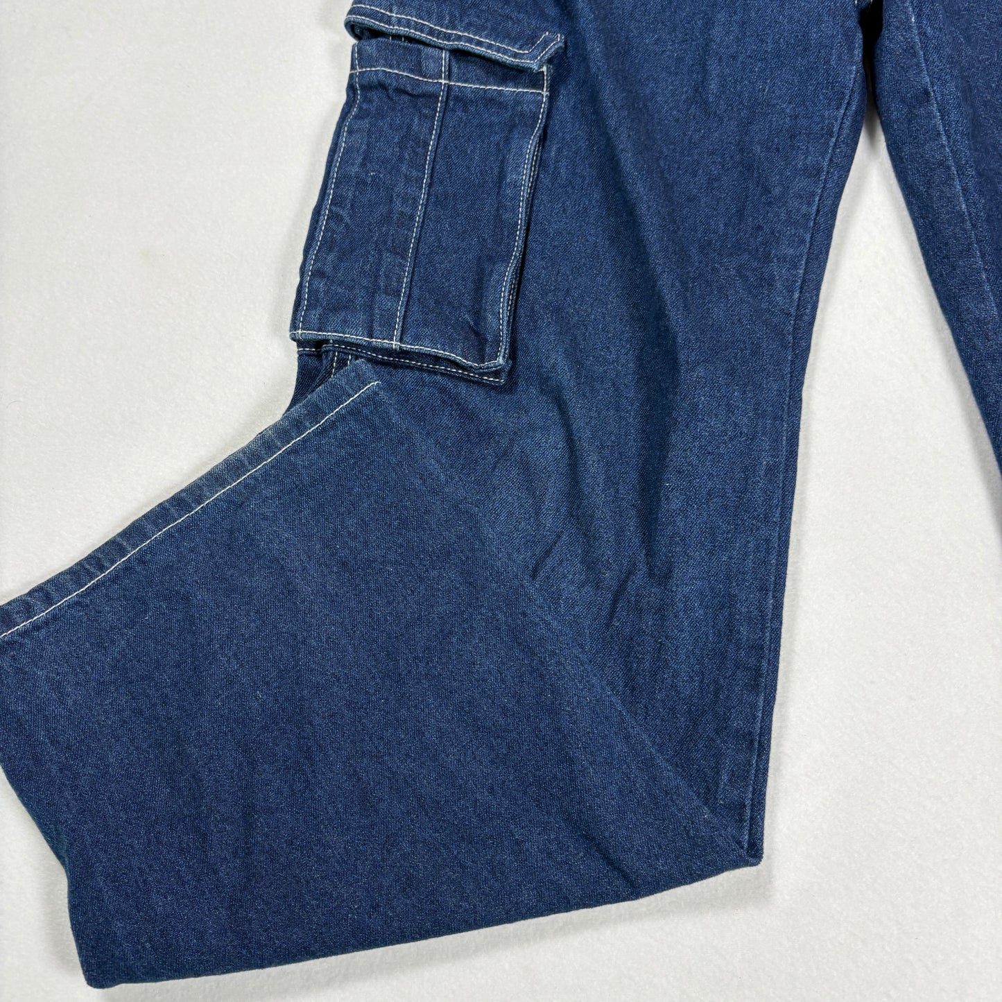 Dazy Womens Jeans XL Blue Baggy Cargo Y2K Wide Leg Carpenter Utility Denim