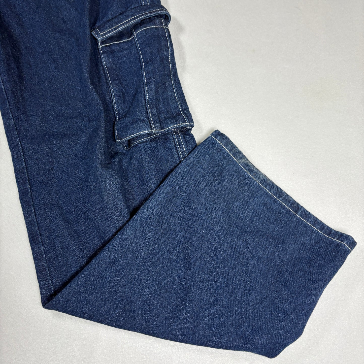 Dazy Womens Jeans XL Blue Baggy Cargo Y2K Wide Leg Carpenter Utility Denim
