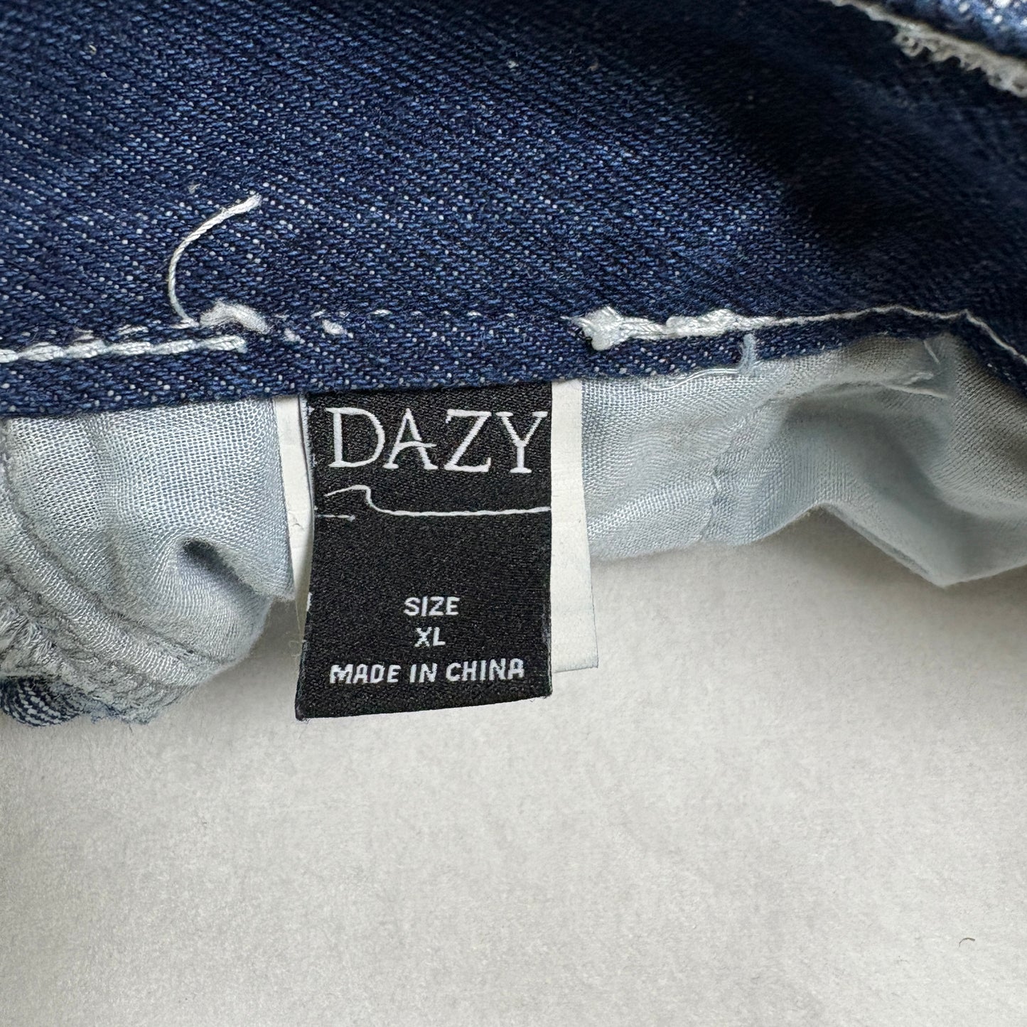 Dazy Womens Jeans XL Blue Baggy Cargo Y2K Wide Leg Carpenter Utility Denim