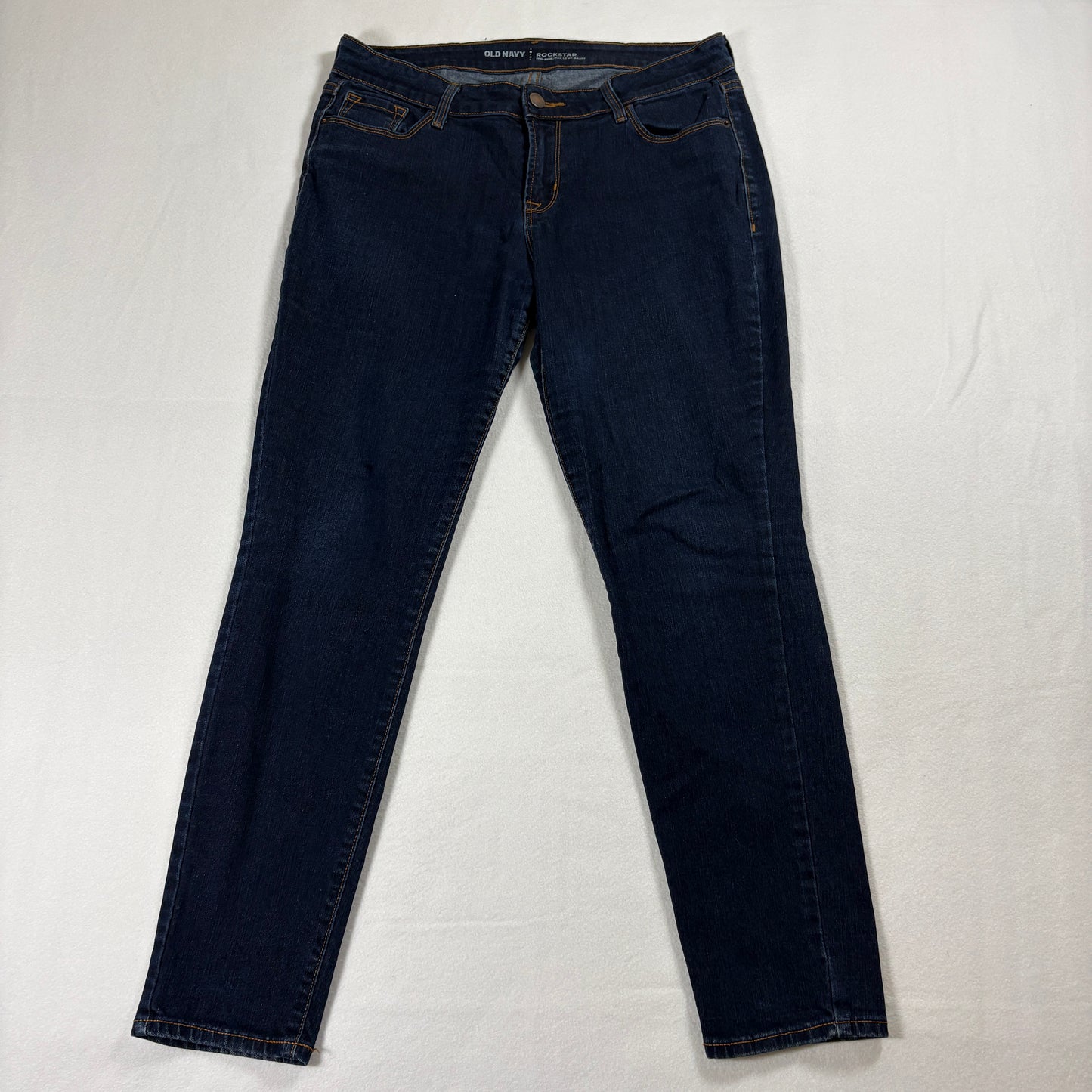 Old Navy Rockstar Jeans Womens 10P Dark Wash Stretch Skinny Blue Denim Pants
