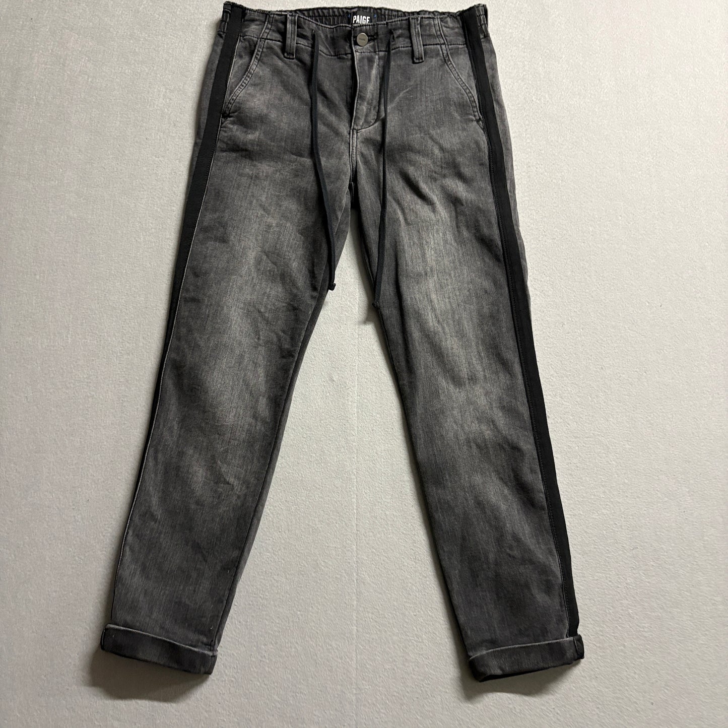 Paige Christy Jogger Jeans Tag 24 Fits Like 30X25 Gray Side Stripe Stretch Y2K