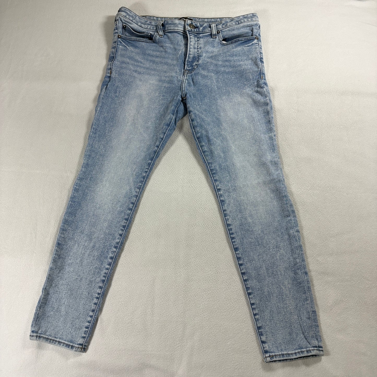 Skinny Stretch Denim Jeans Super Skinny Tag 34x30 Fits Like X Light Wash Fade