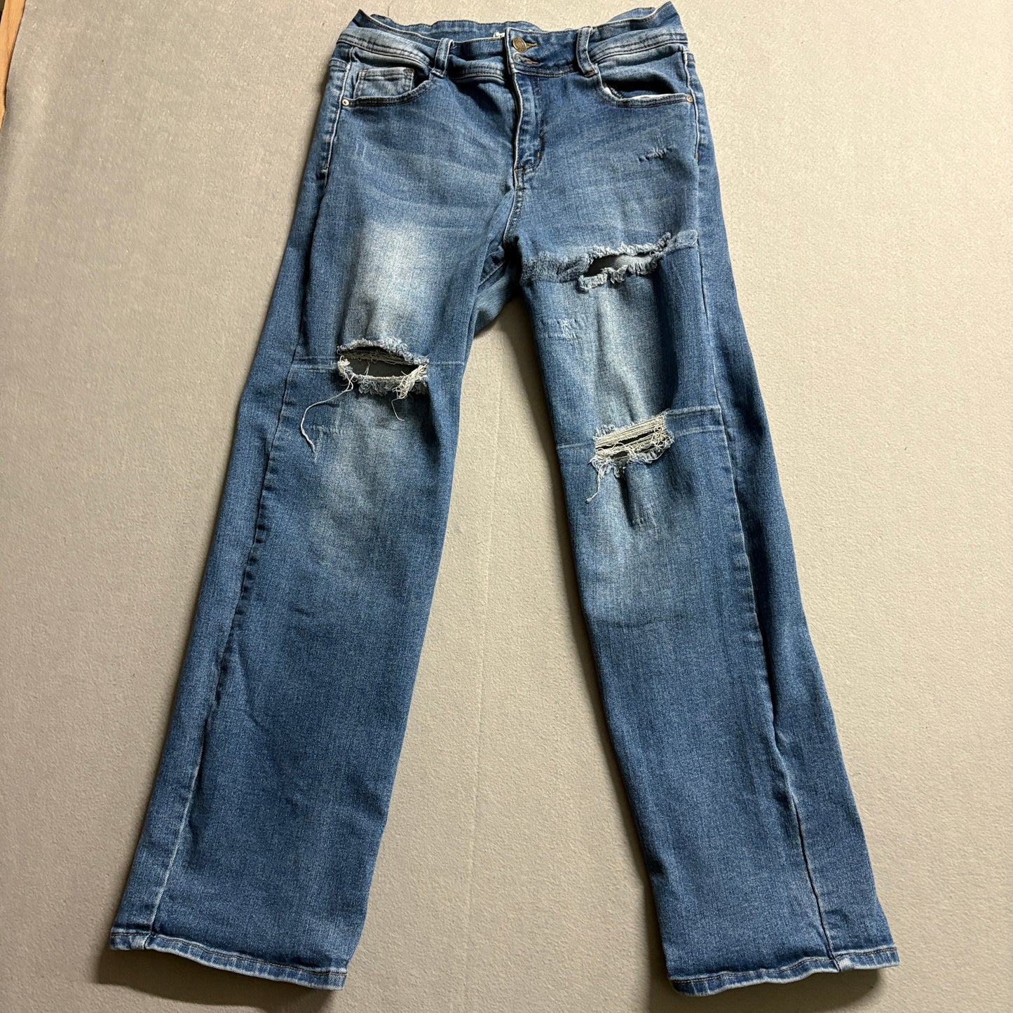 Y2K Distressed Flare Jeans Sky Jeans Tag 13 Fits Like 29X29 Blue Grunge Stretch