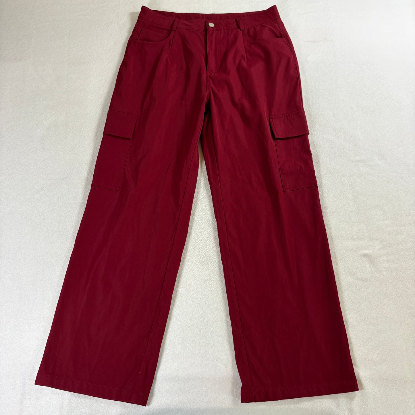 Womens XL Burgundy Cargo Pants Wide Leg Utility Streetwear Y2K Retro 90s Fit XL!