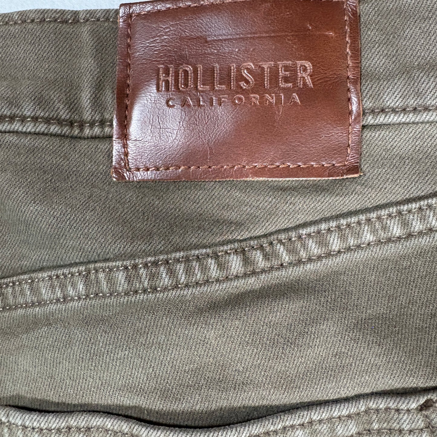 Hollister Mens Jeans 31x32 Brown Slim Straight Epic Flex Denim Pants Y2K Baggy