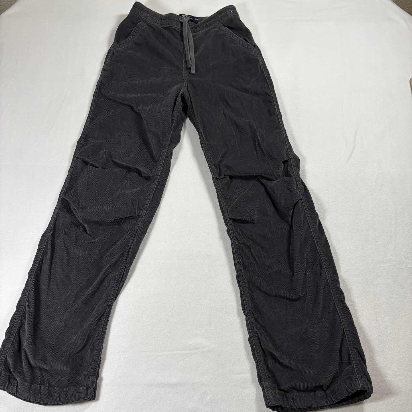 Hollister Parachute Pants Womens XXS Long Adjustable Rise Baggy Gray Cargo Style