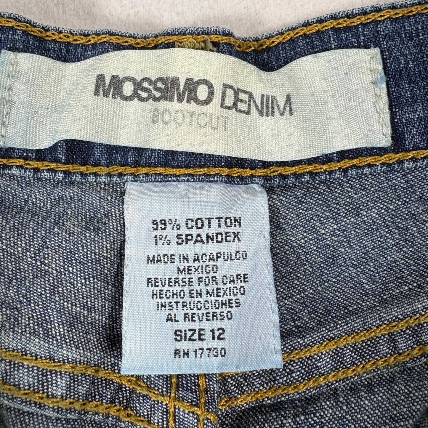 Mossimo Womens Jeans Size 12 Blue Bootcut Stretch Denim Y2K 90s Vintage Grunge