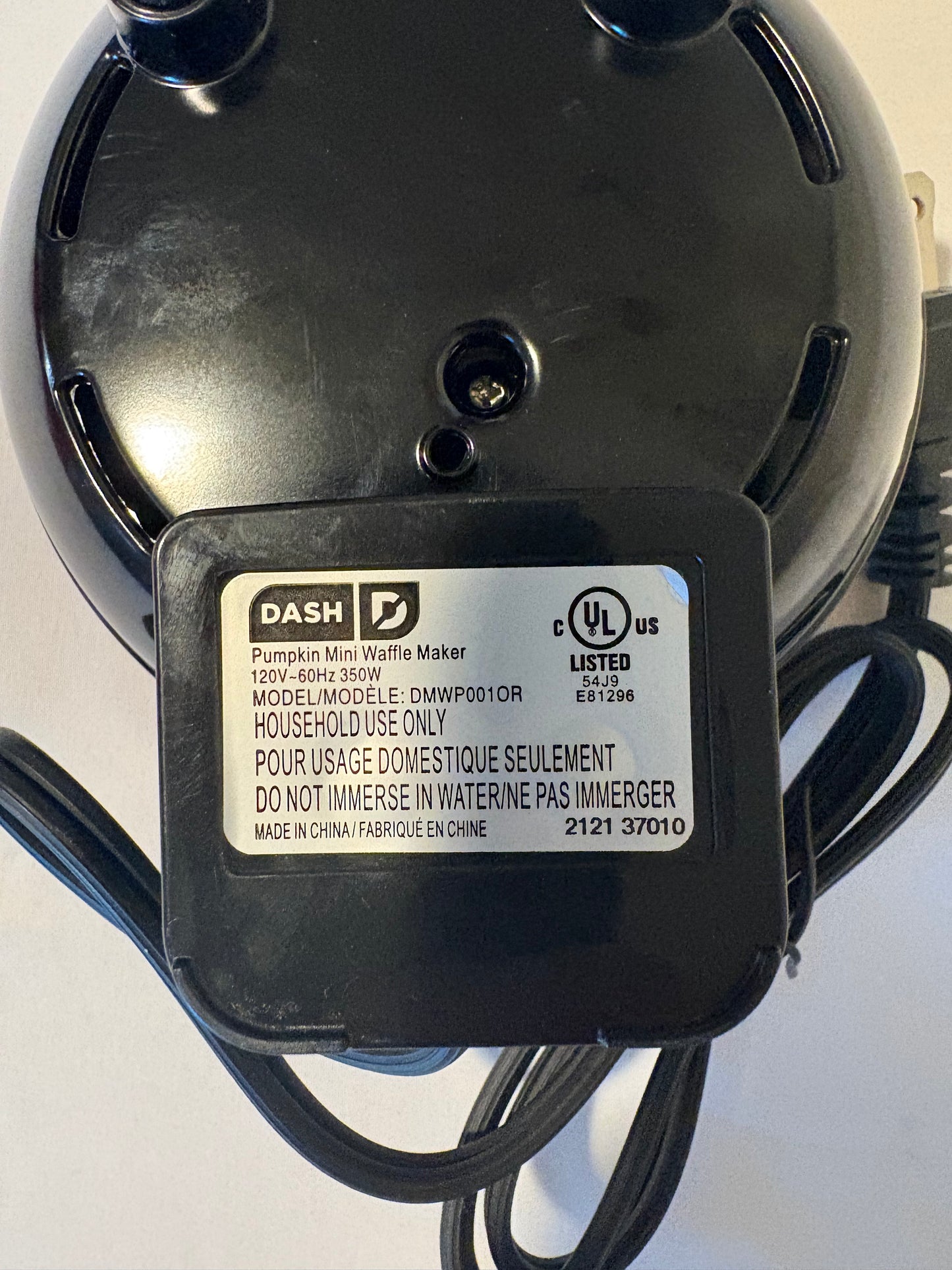 Dash Pumpkin Mini Waffle Maker Orange Model DMWP001OR 350W Fall Halloween Tested