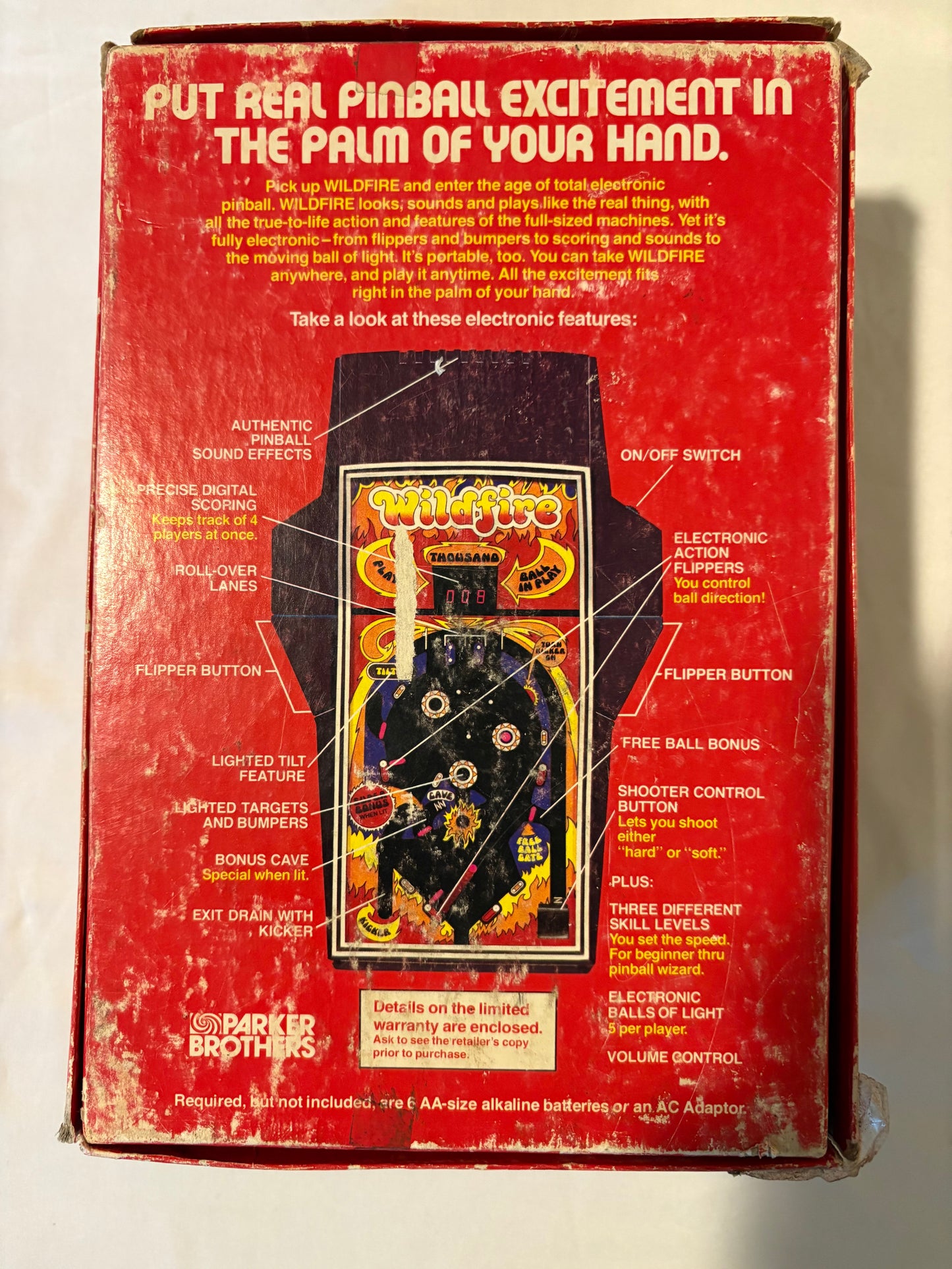 Wildfire Electronic Pinball Game Parker Brothers 1979 With Box Vintage Untested