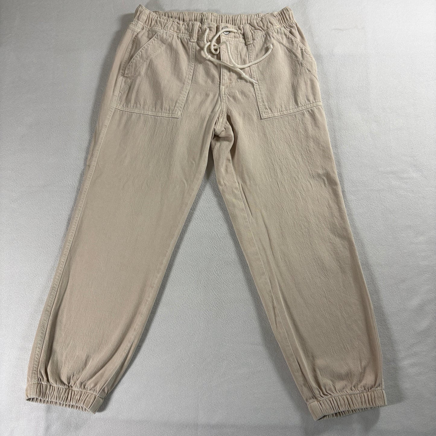 American Eagle Womens 8 Beige Jogger Pants Elastic Waist Drawstring Casual