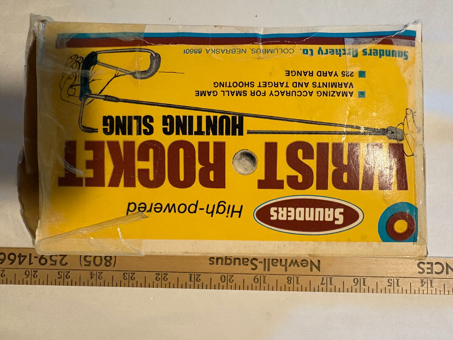 Vintage Saunders Wrist Rocket Hunting Sling with Ammo & Box Slingshot USA