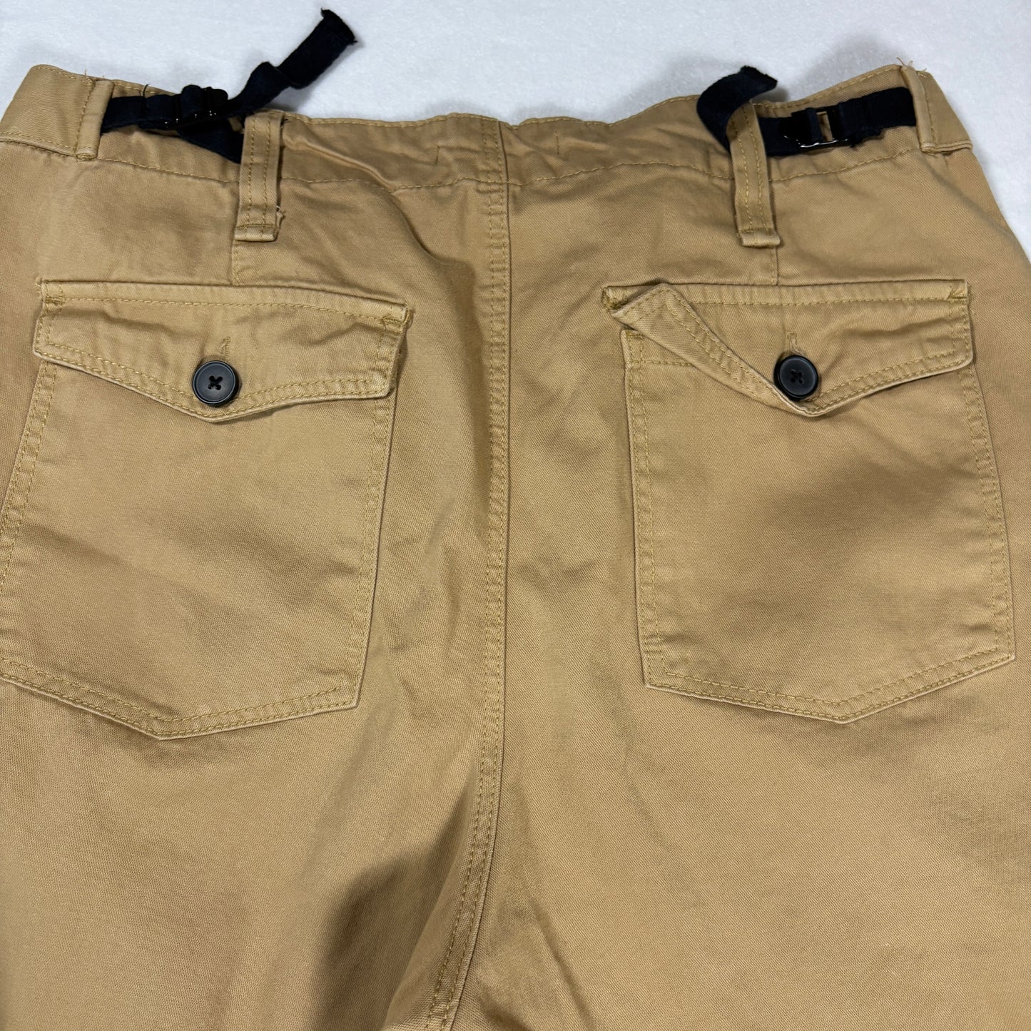 Bershka Mens Cargo Pants 40 Beige Khaki Utility Pocket Streetwear Y2K Workwear