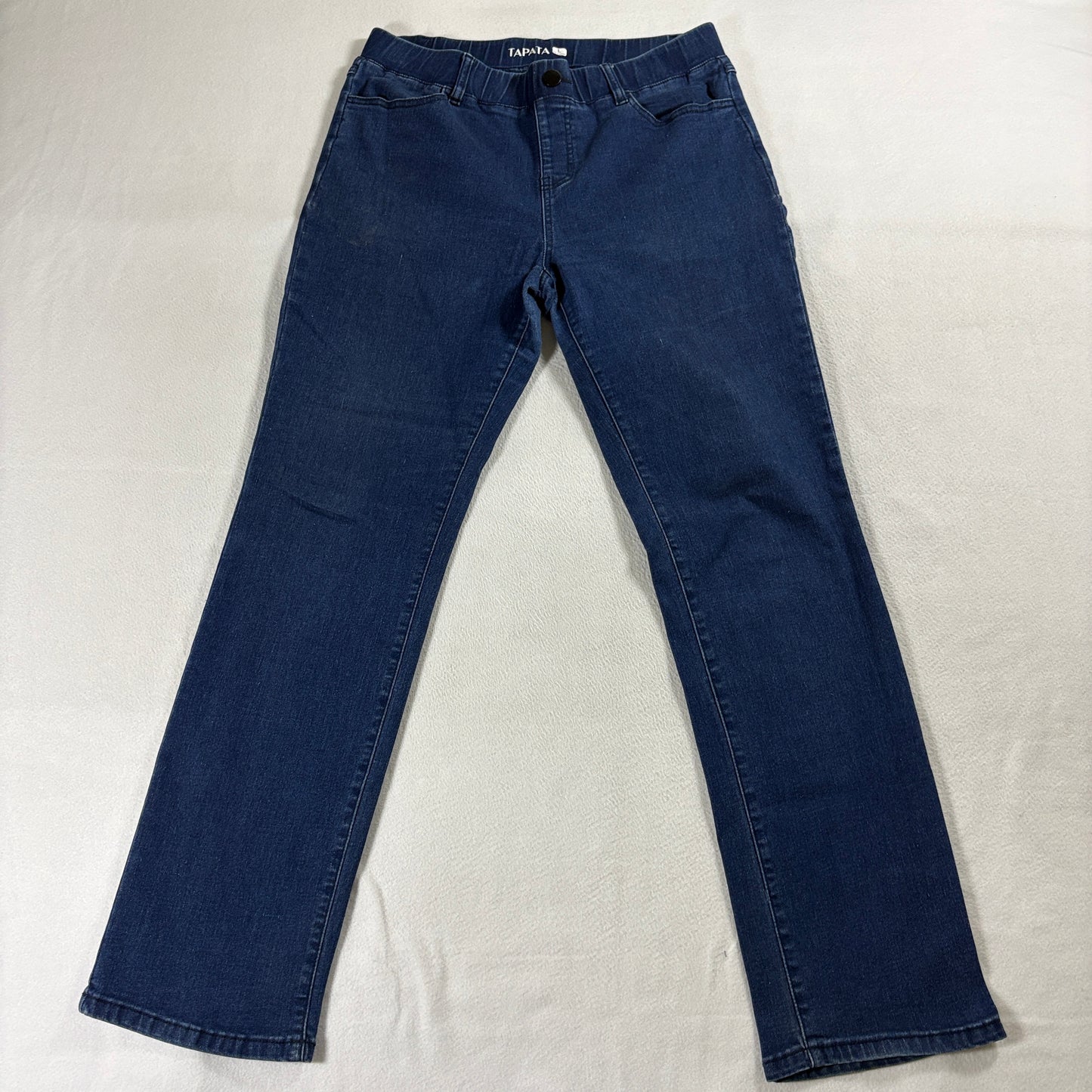 Stretch Straight Leg Jeans Dark Wash Tapata Tag L Fits Like 31X31 Inseam