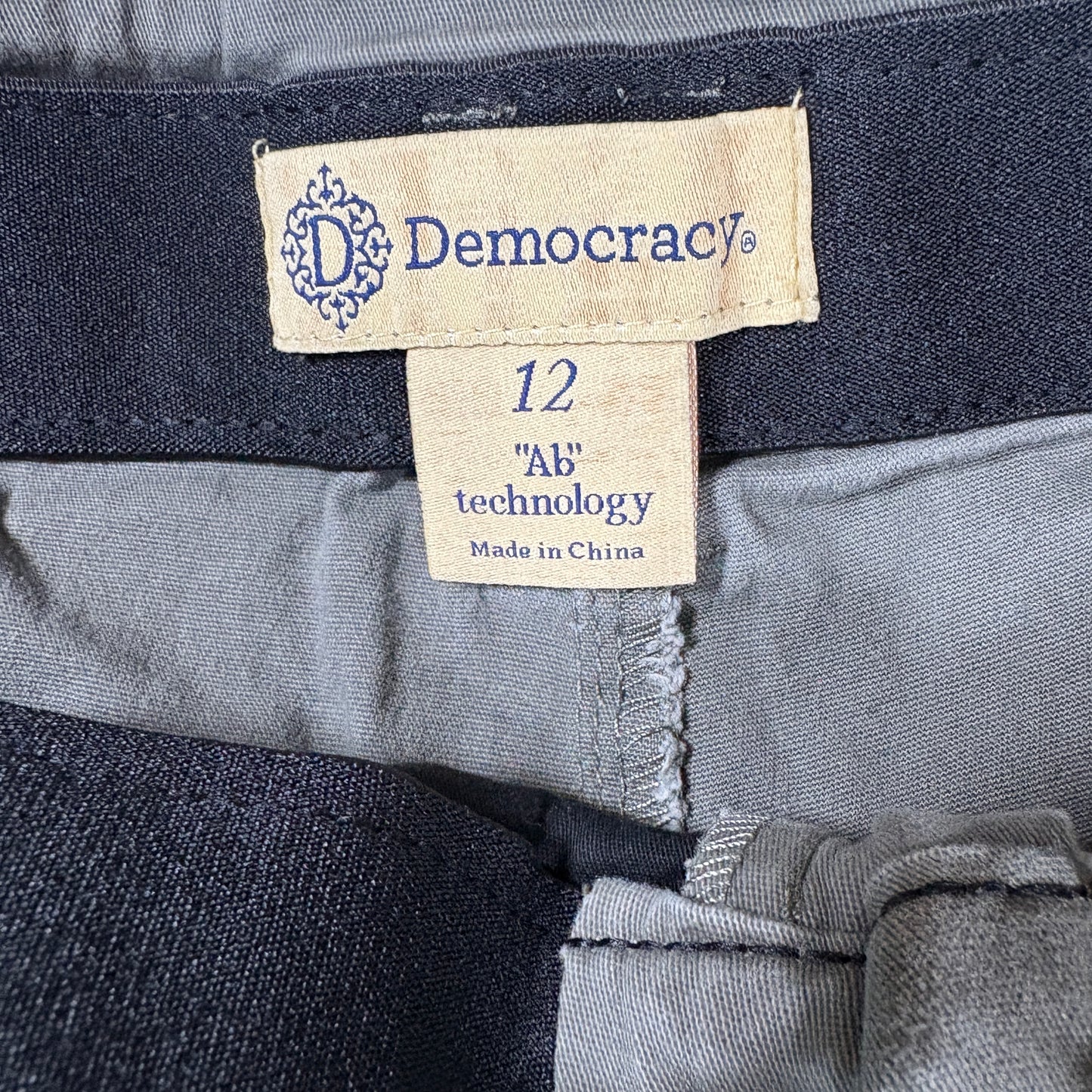 Democracy Womens Pants 12 Green Slim Straight Ab Tech Stretch Curvy Fit Y2K