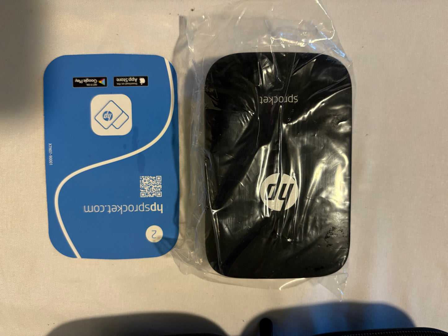 HP Sprocket Portable Photo Printer Bundle Black + Paper & Case New Open Box