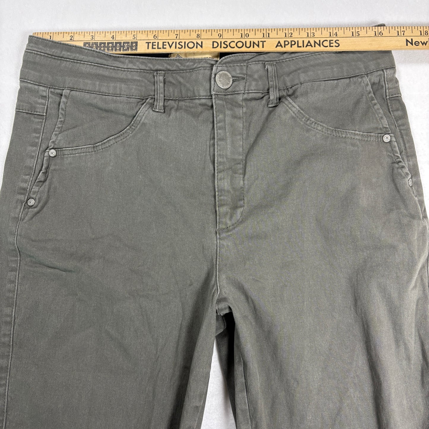 Democracy Womens Pants 12 Green Slim Straight Ab Tech Stretch Curvy Fit Y2K