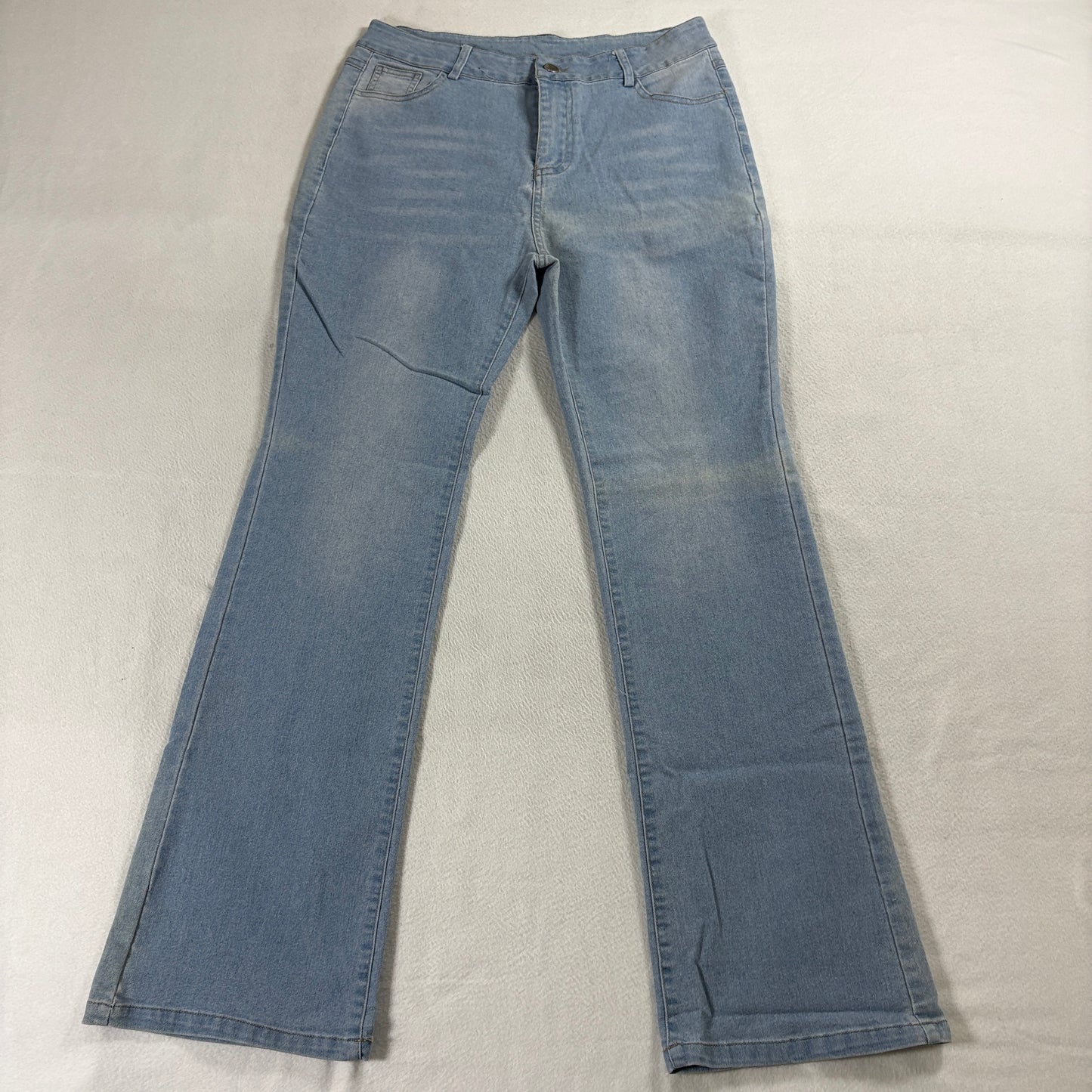 Bootcut Flare Jeans Light Wash Stretch Mid Rise No Tag Fits Like 30X30 Y2K