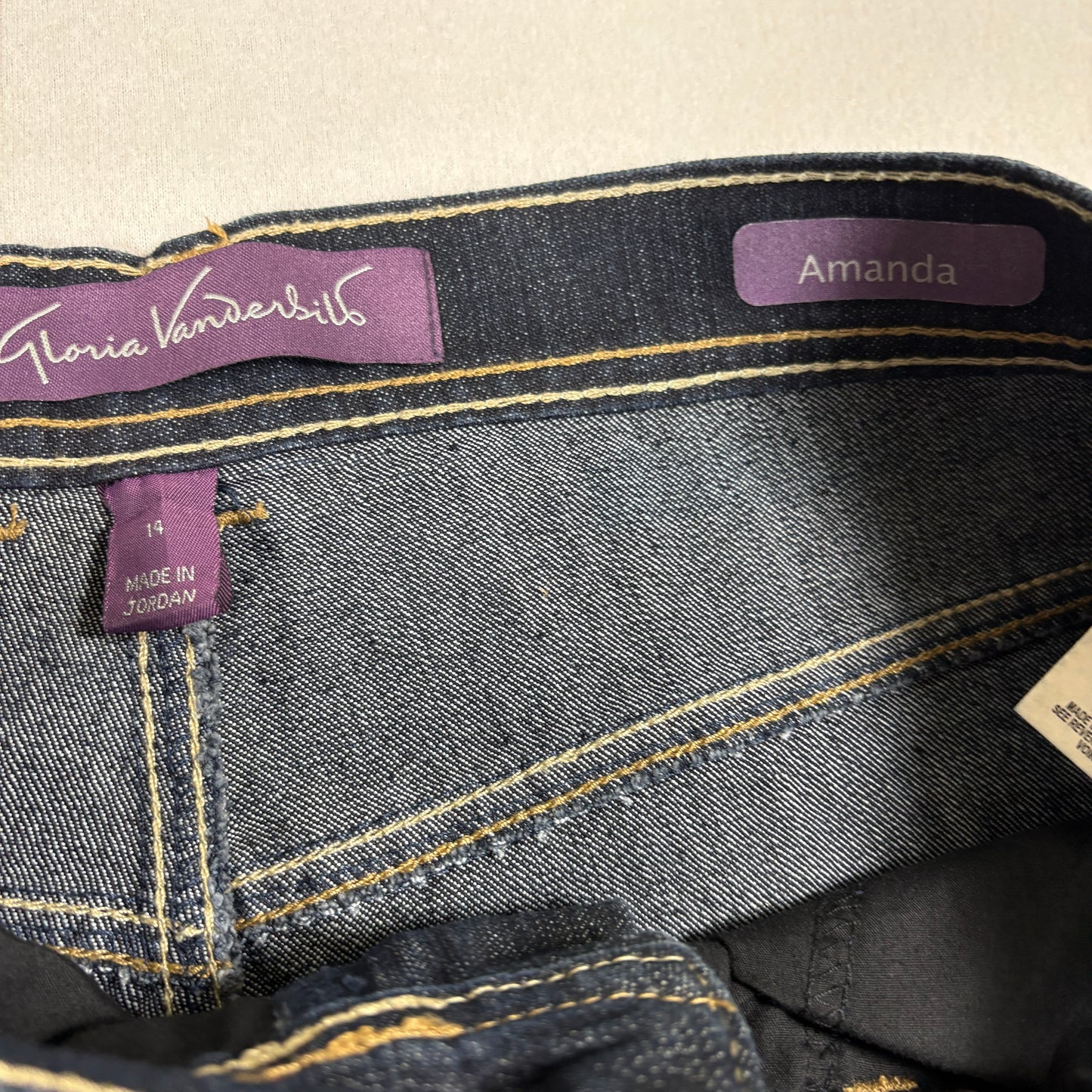 Gloria Vanderbilt Womens Amanda Jeans Size 14 Dark Wash High Rise Denim Y2K