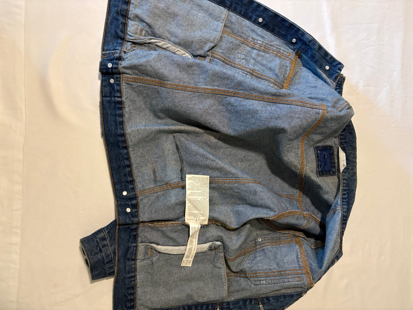 ZARA MAN Paint Splatter Denim Jacket Men's L – Blue Graffiti Streetwear Look