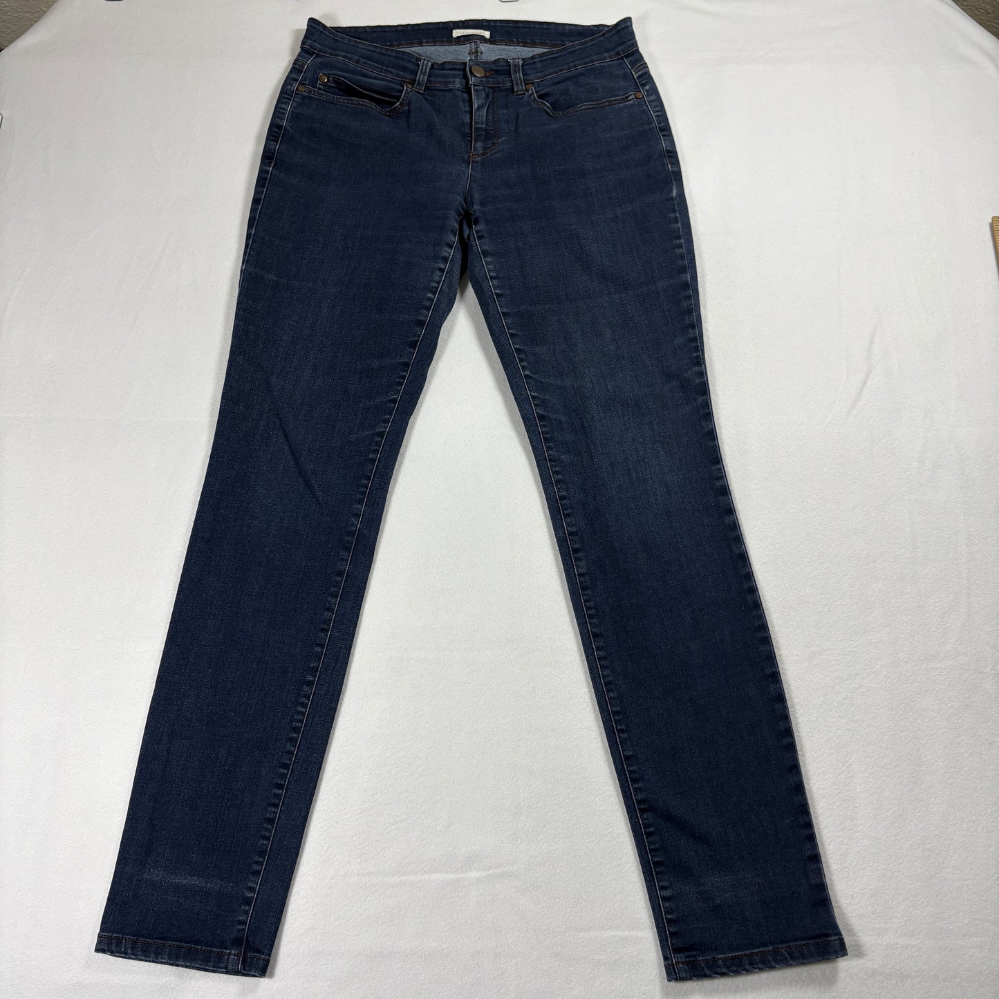 Eileen Fisher Jeans Womens 8 Dark Wash Skinny Stretch Denim Minimalist Classic