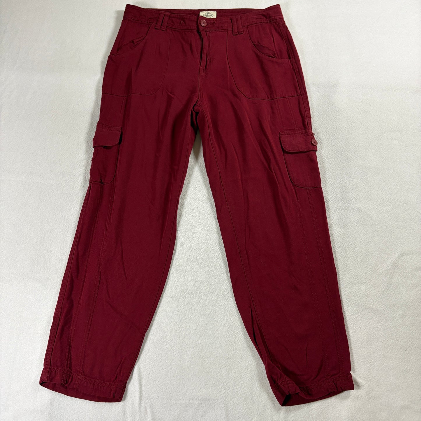 Cargo Utility Pants Womens Red St Johns Bay Tag 10 Fits 32X27 Hiking Workwear