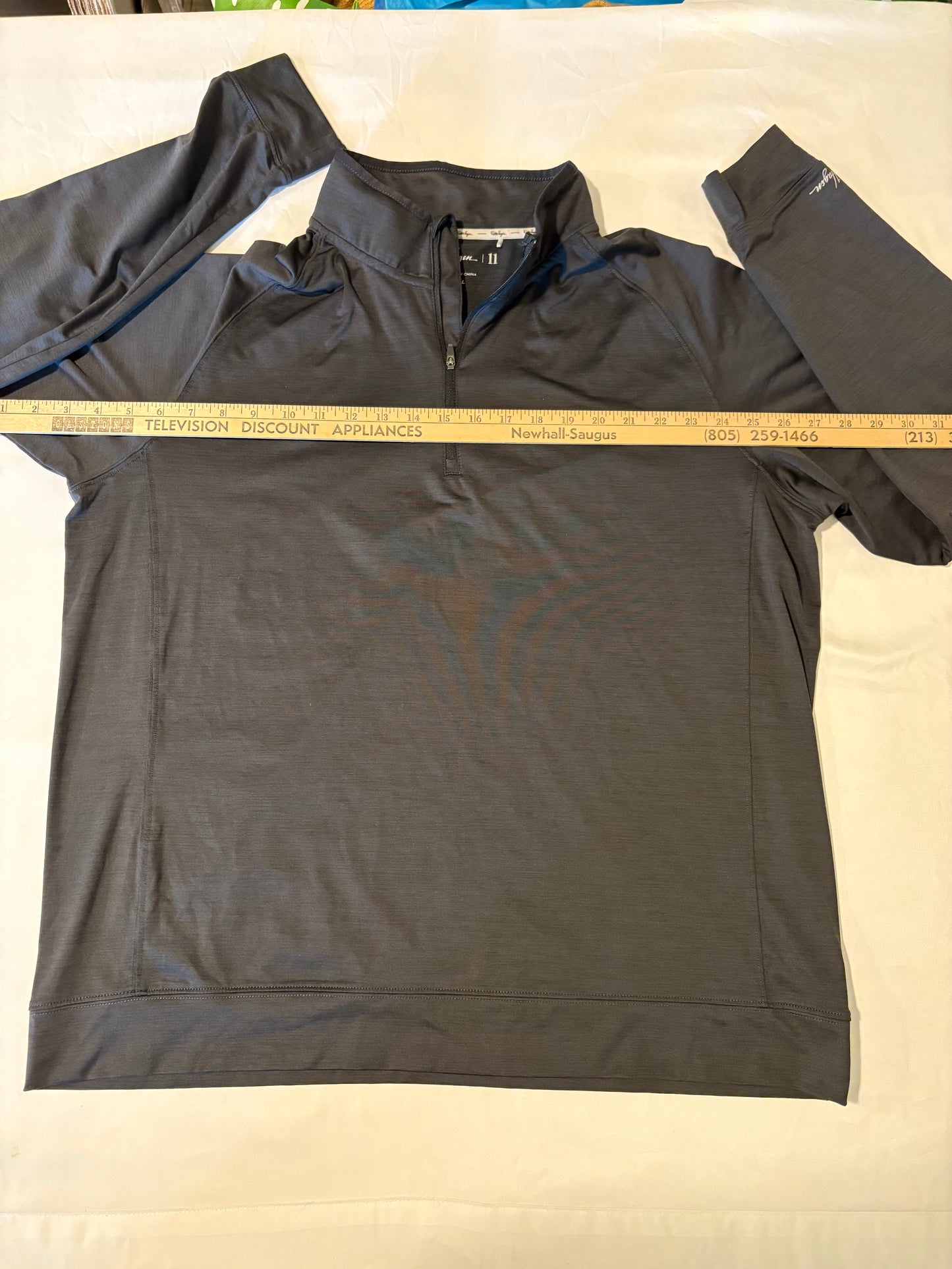 Walter Hagen Mens XL 1/4 Zip Golf Pullover Gray Long Sleeve Stretch Shirt