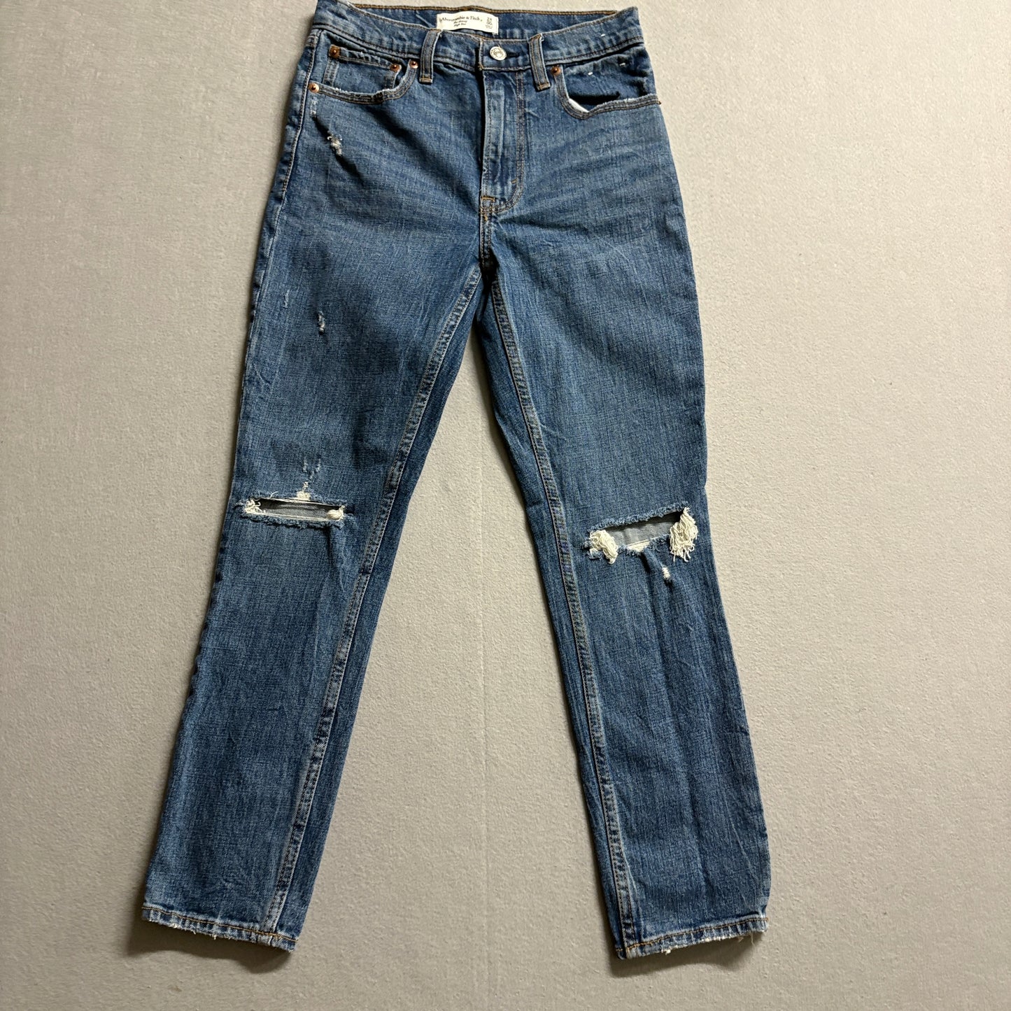 Abercrombie Skinny High Rise Distressed Jeans Womens 24 Fits Like 26x25
