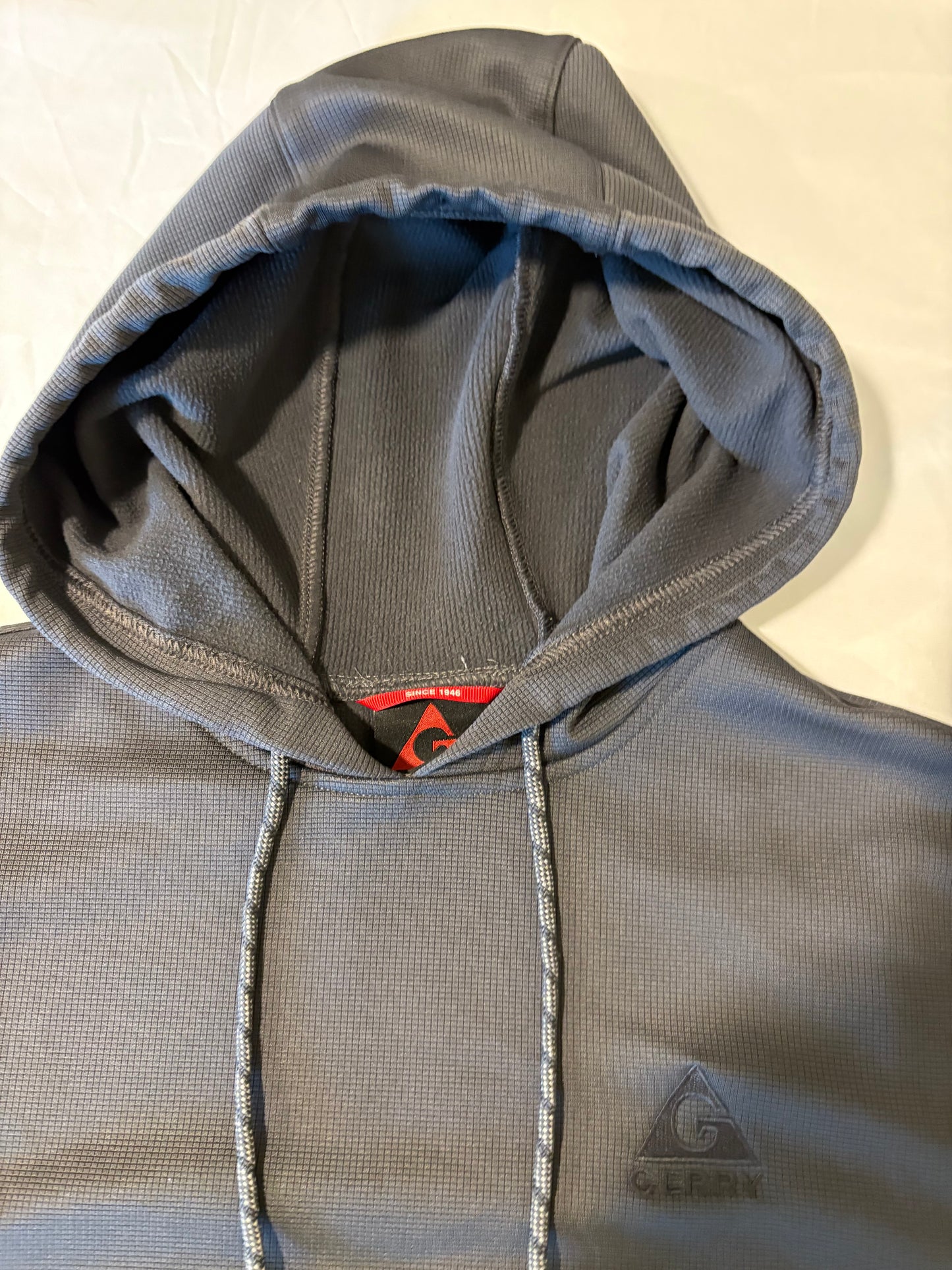 Gerry Performance Hoodie Pullover Sweatshirt Gray Men’s M Waffle Knit Casual