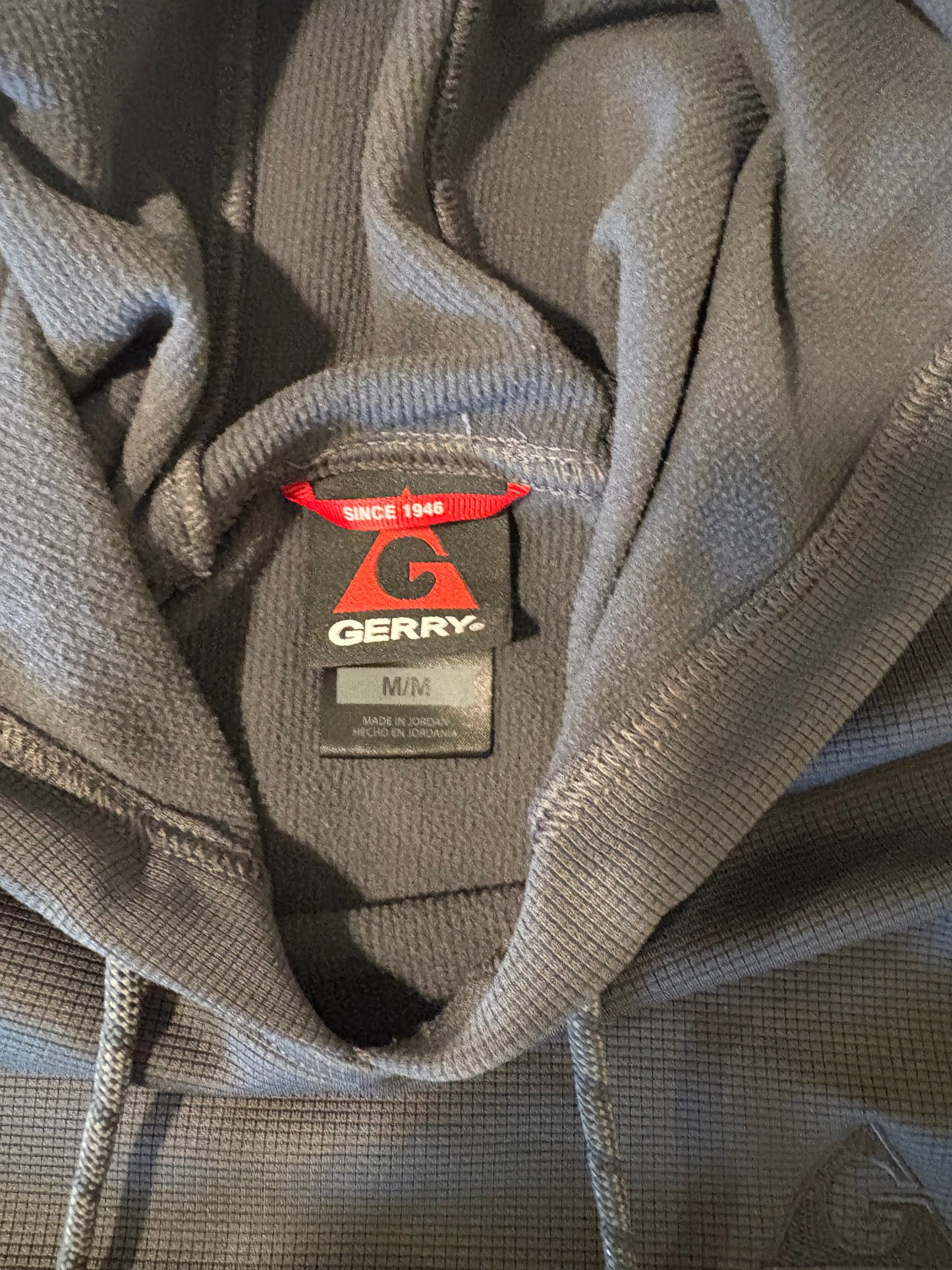 Gerry Performance Hoodie Pullover Sweatshirt Gray Men’s M Waffle Knit Casual