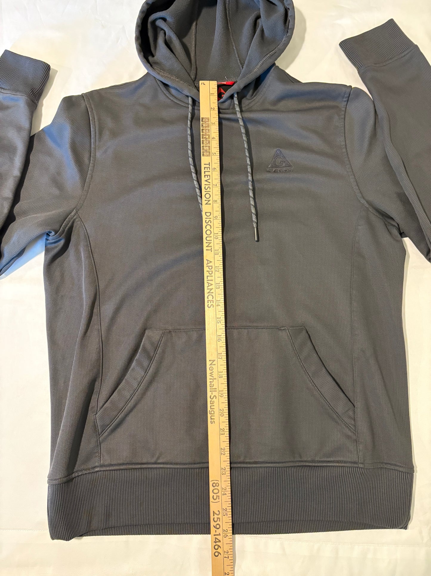 Gerry Performance Hoodie Pullover Sweatshirt Gray Men’s M Waffle Knit Casual