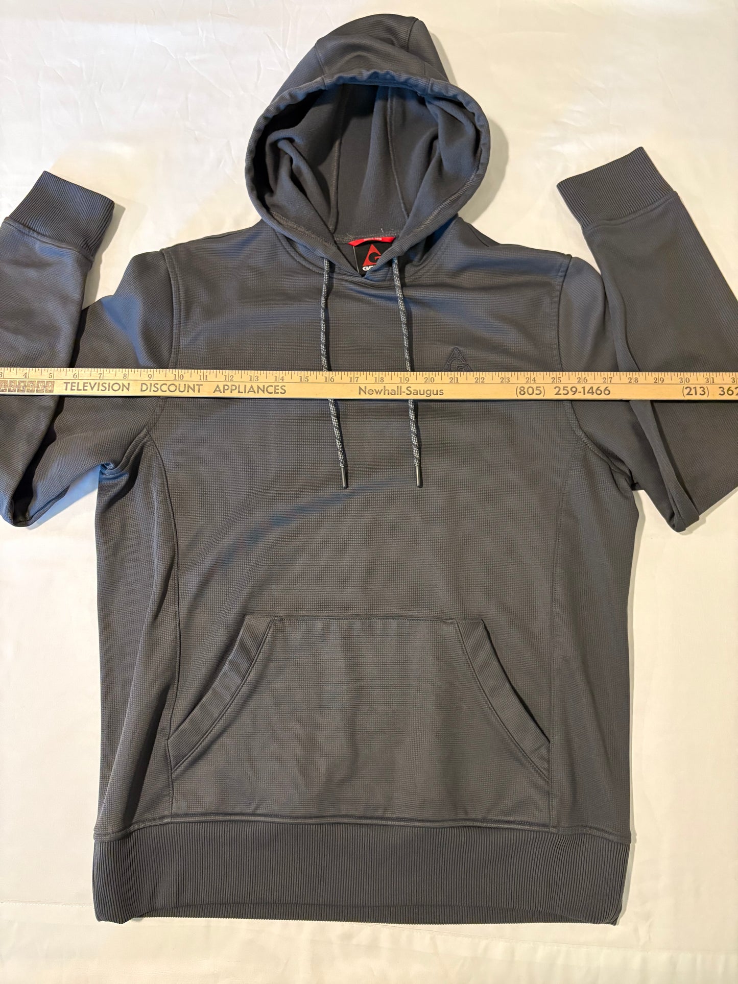 Gerry Performance Hoodie Pullover Sweatshirt Gray Men’s M Waffle Knit Casual