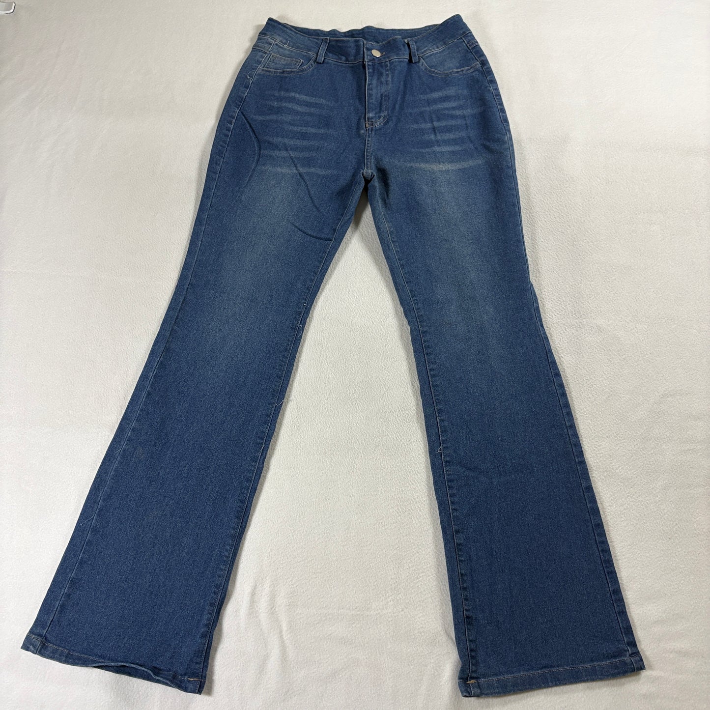 Flare Bootcut Jeans Womens Dark Wash Stretch Denim No Brand Tag Fits Like 28X30