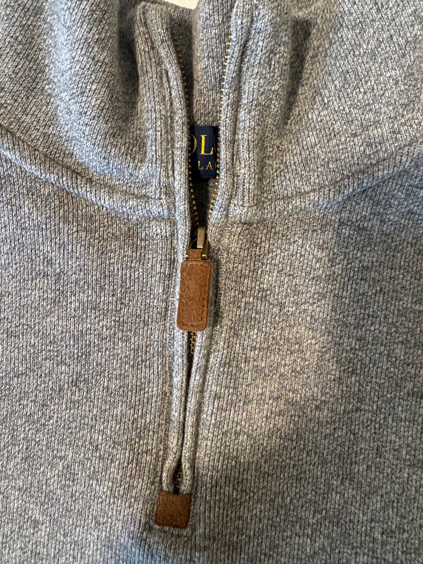 Polo Ralph Lauren Men’s Gray 1/4 Zip Pullover Sweatshirt Size L Cotton Blend