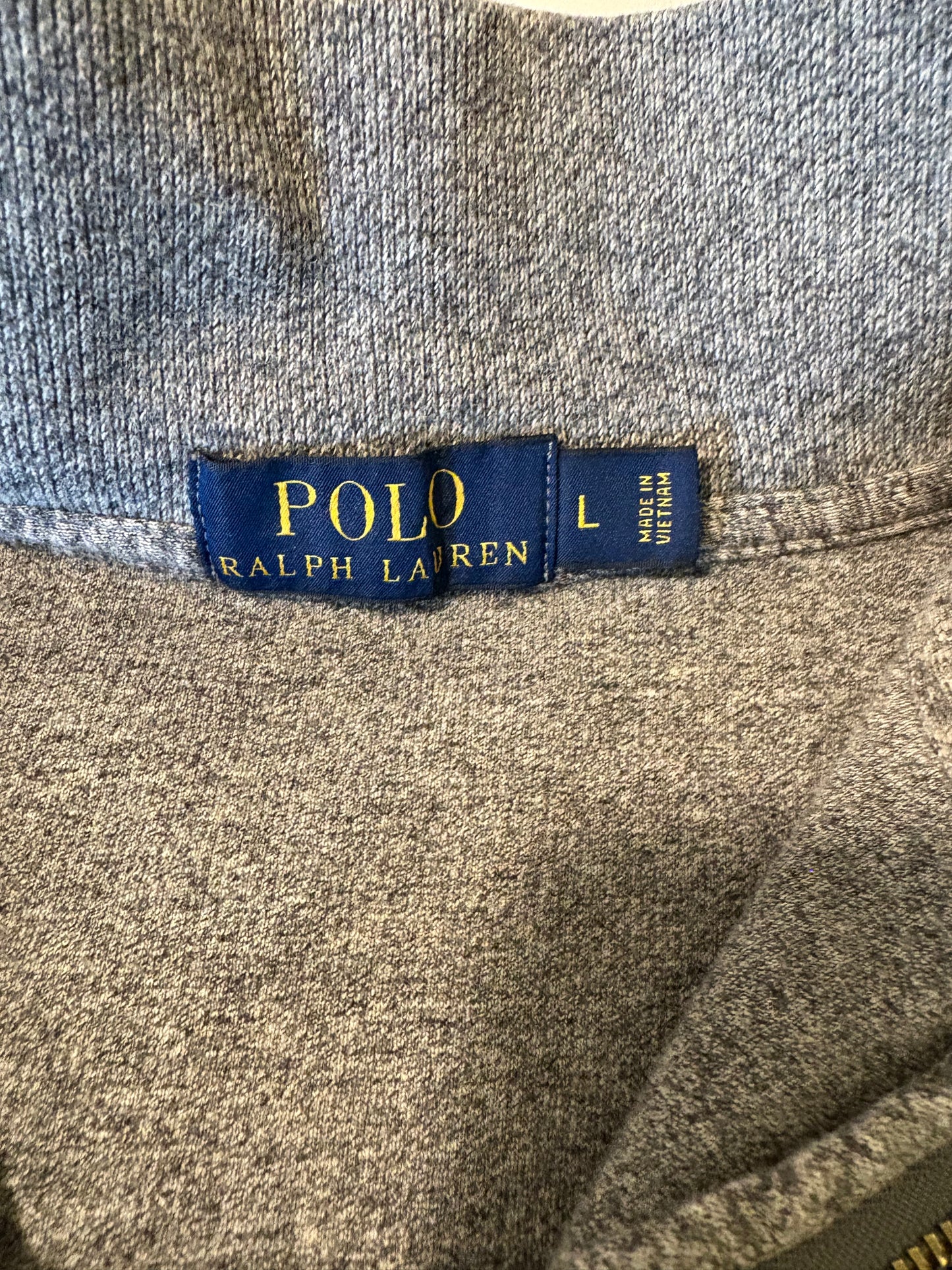 Polo Ralph Lauren Men’s Gray 1/4 Zip Pullover Sweatshirt Size L Cotton Blend