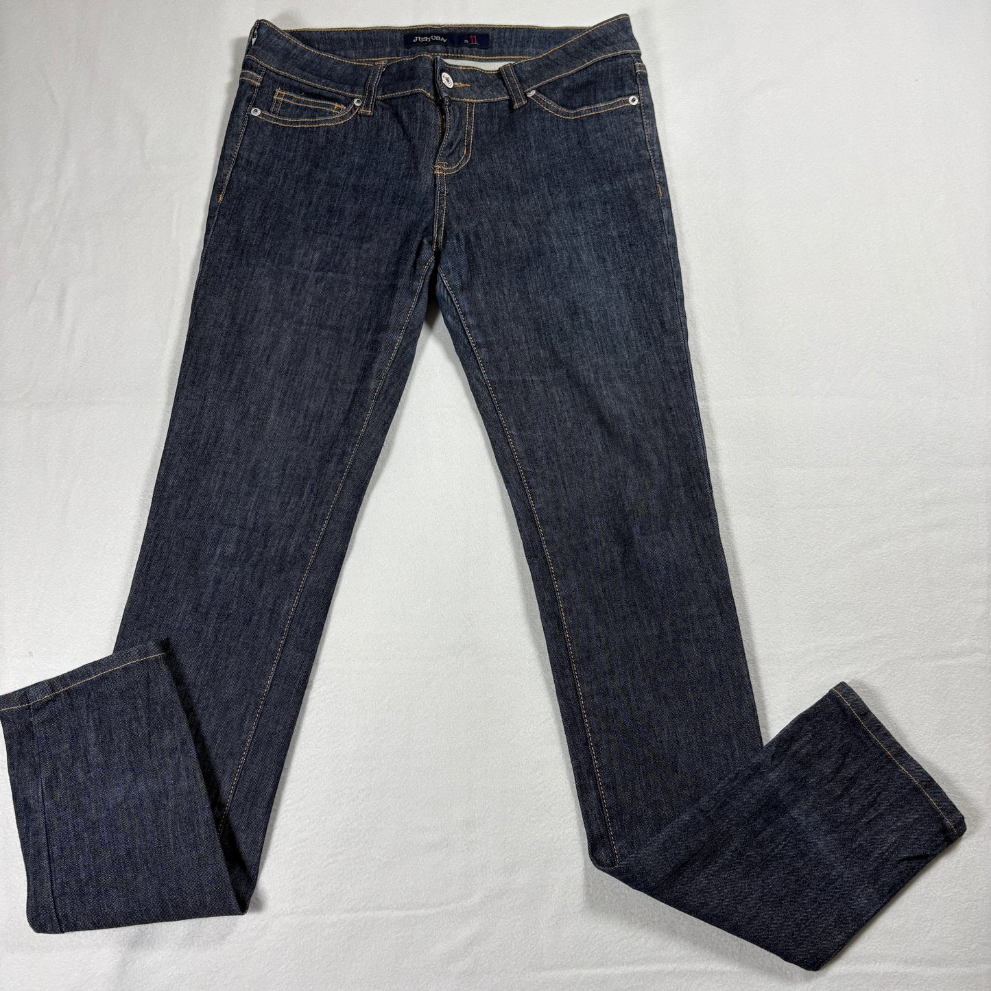 Justusa Womens Jeans 11 Dark Wash Straight Leg Stretch Classic Denim Vintage