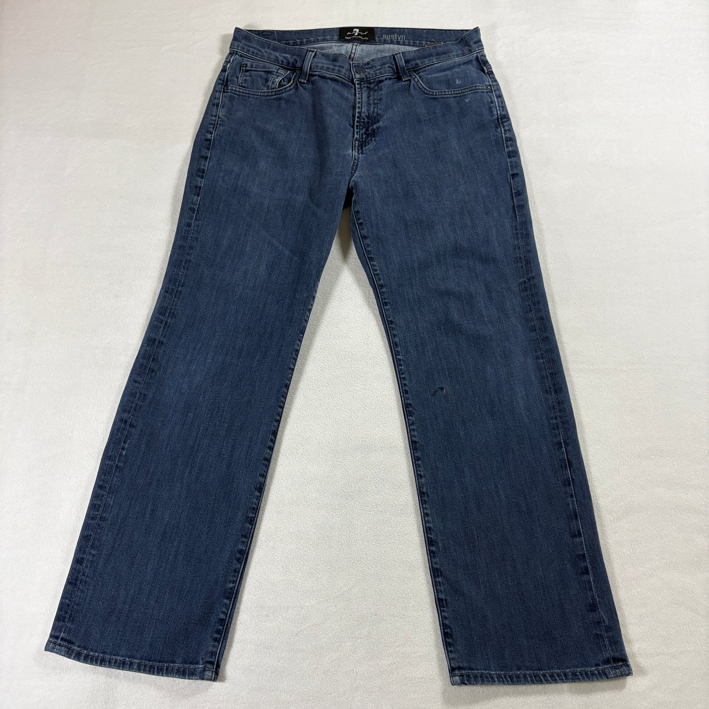 7 For All Mankind Austyn Straight Jeans 34 Fits Like 33X28 Medium Wash Stretch