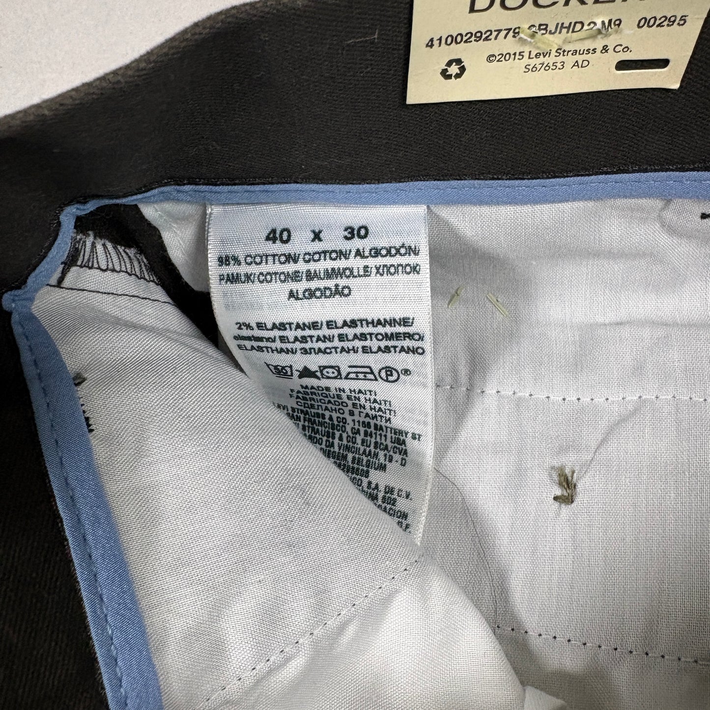 Dockers Mens Brown Classic Fit Khaki Pants 40x30 NWT Stretch Pleated Workwear