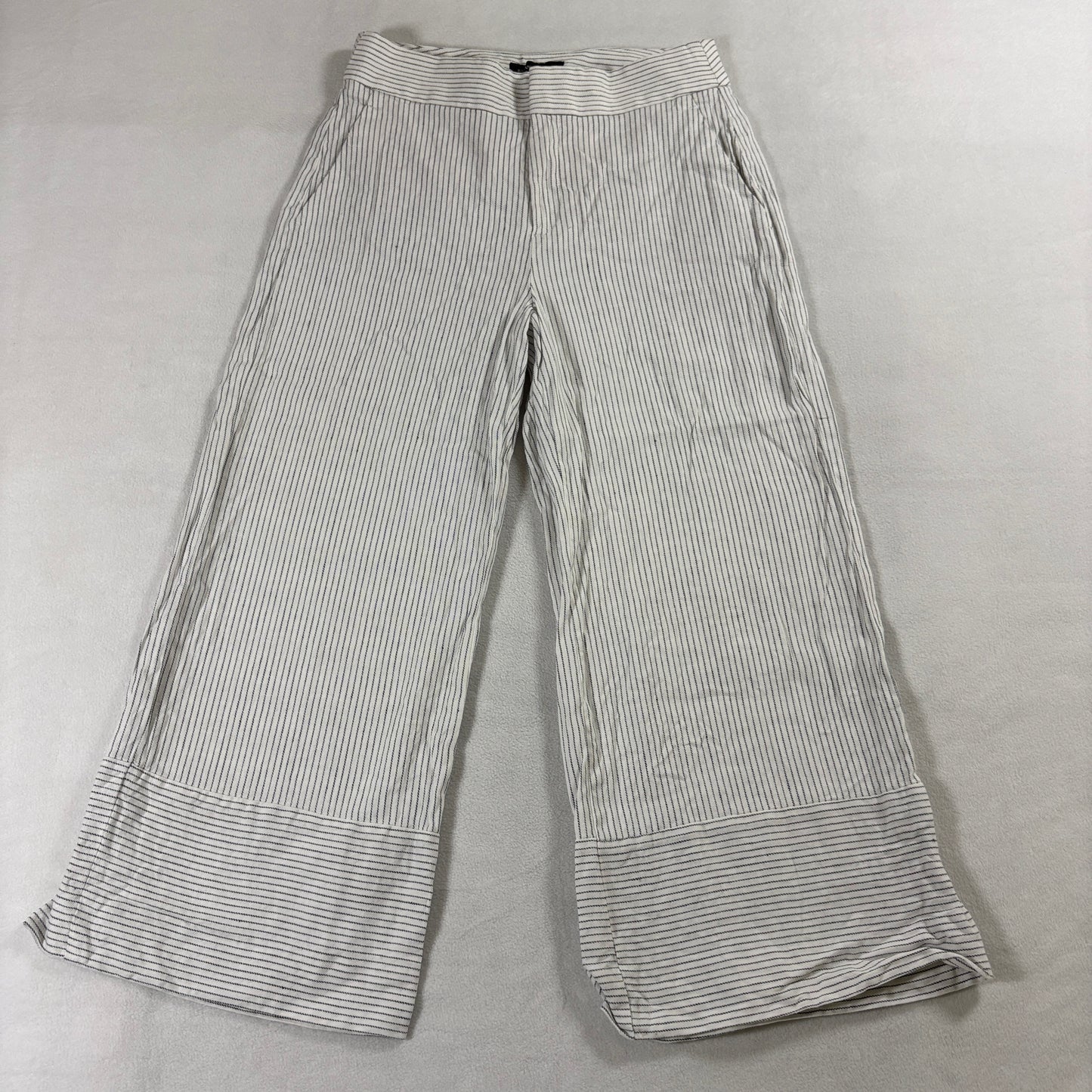 Striped Linen Wide Leg Crop Pants Banana Republic 2 Fits Like 27X23 High Rise