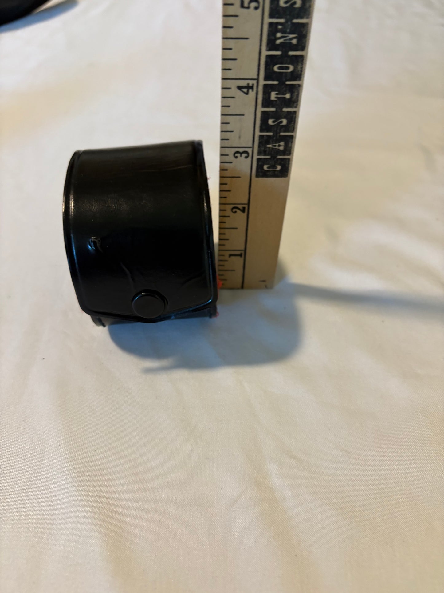 Vintage Camera Lens Cap Case w/ Red Lining + 2 Black Caps – 35mm Film Era