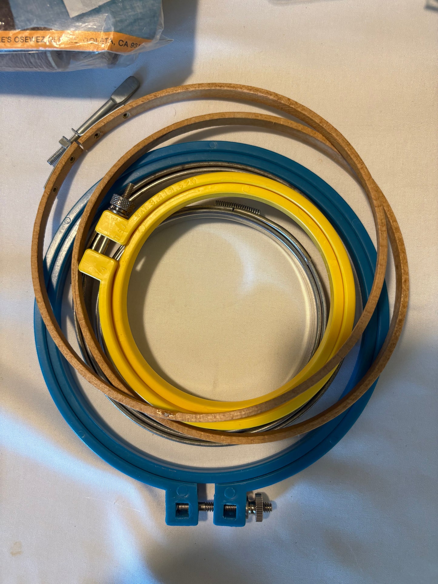 Vintage Needlepoint Lot w/ Easy Punch Embroidery Machine Hoops Tools Thread