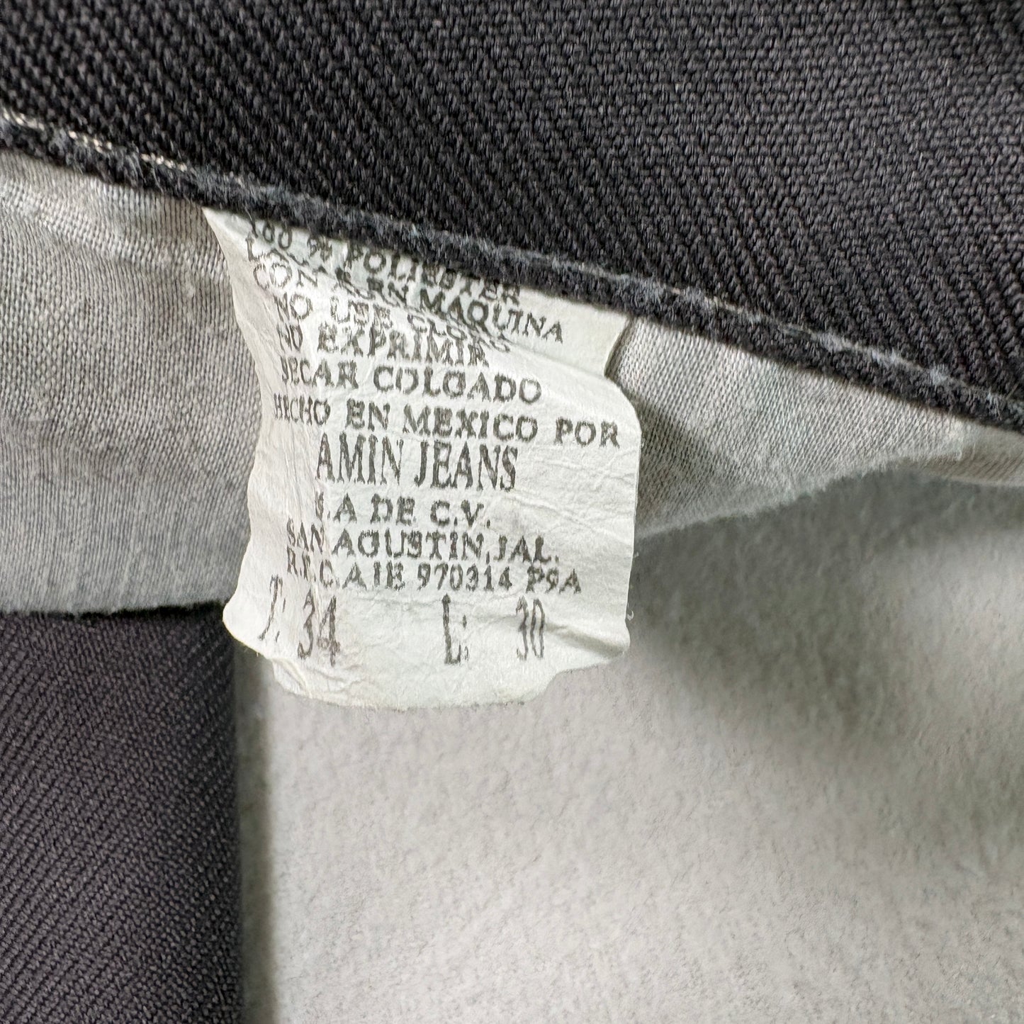 Amin Jeans Mens 34x30 Brown Straight Leg Denim Pants Y2K Vintage Mexico Made