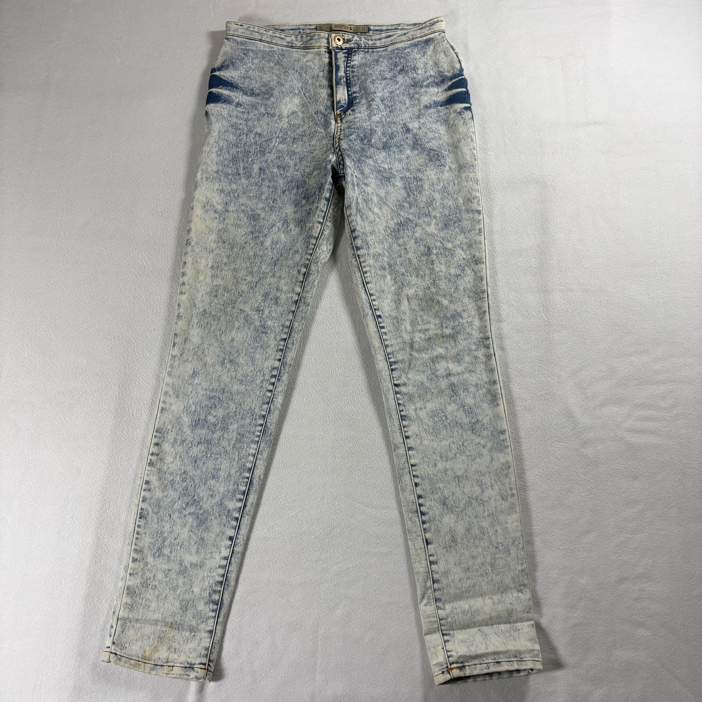 Highway Jeans Womens Vintage Acid Wash Skinny Jeans Y2K Grunge Stretch Denim Sz 5