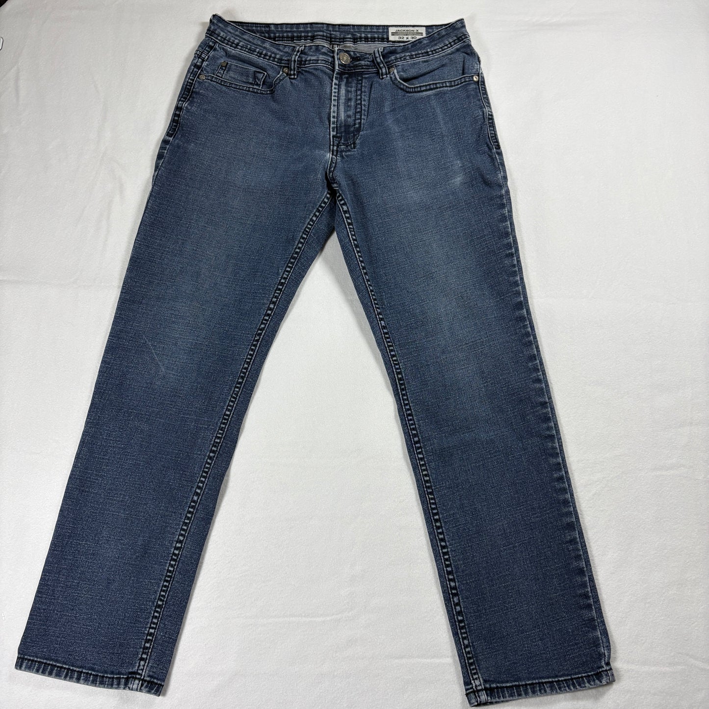 Buffalo Jackson X Jeans Mens 32x30 Straight Stretch Blue Vintage Y2K Retro Denim Pants