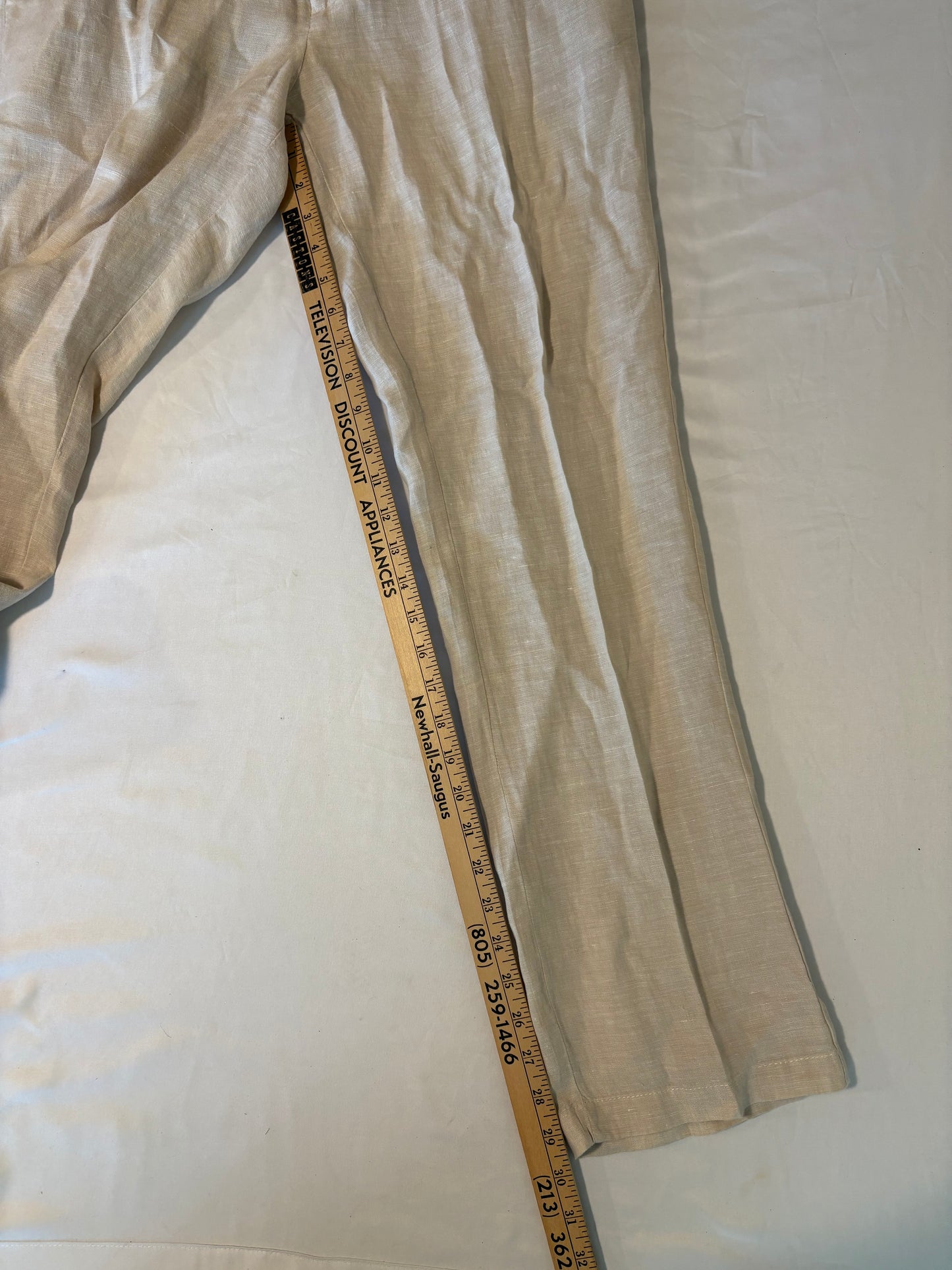 Club Room Luxury 100% Linen Pants 30L Beige Tan Summer Dress Slacks Men’s