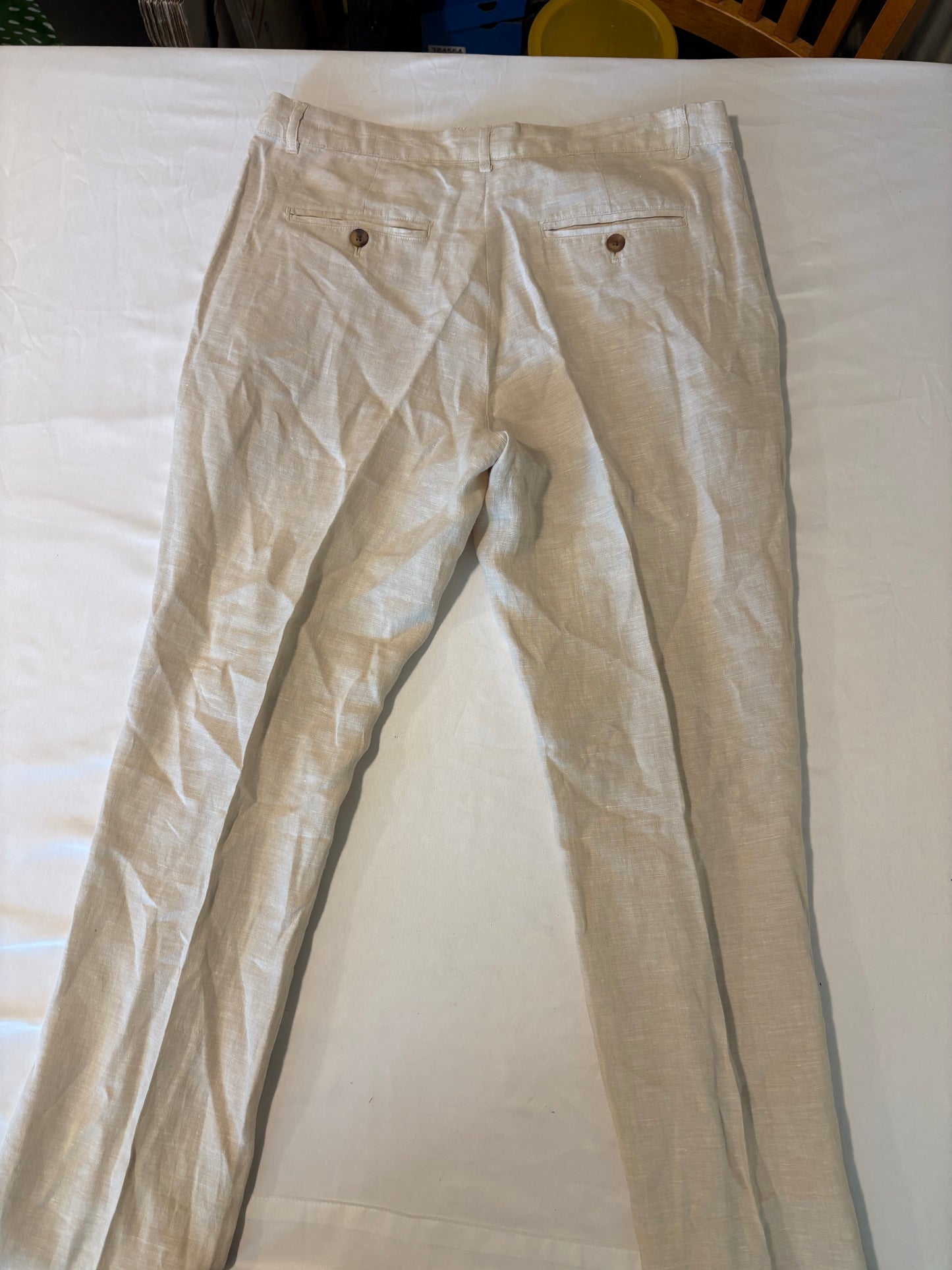Club Room Luxury 100% Linen Pants 30L Beige Tan Summer Dress Slacks Men’s