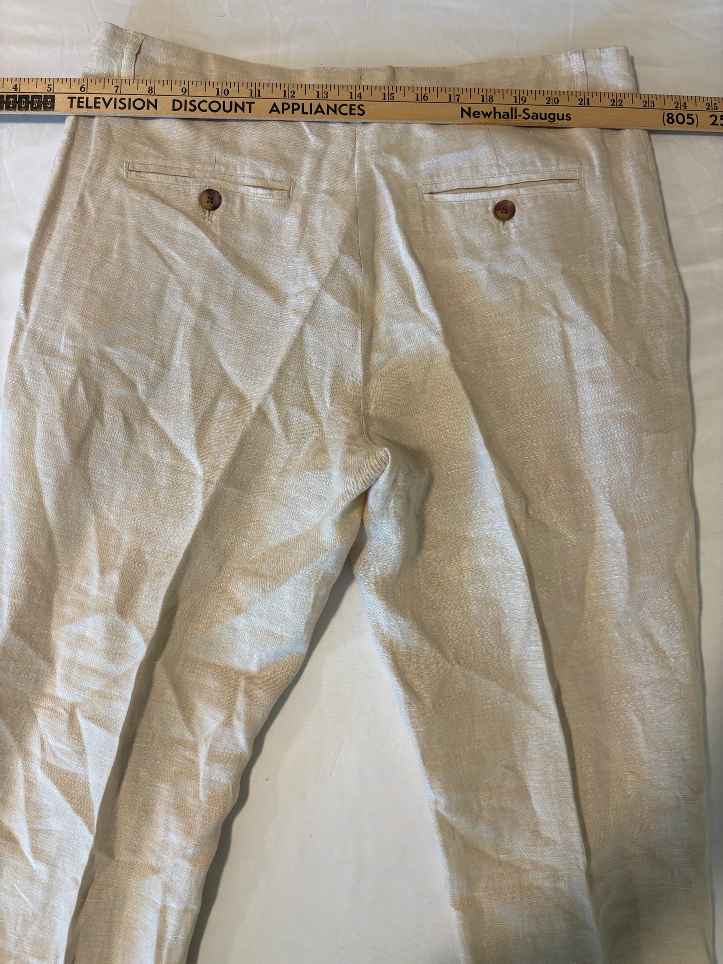 Club Room Luxury 100% Linen Pants 30L Beige Tan Summer Dress Slacks Men’s