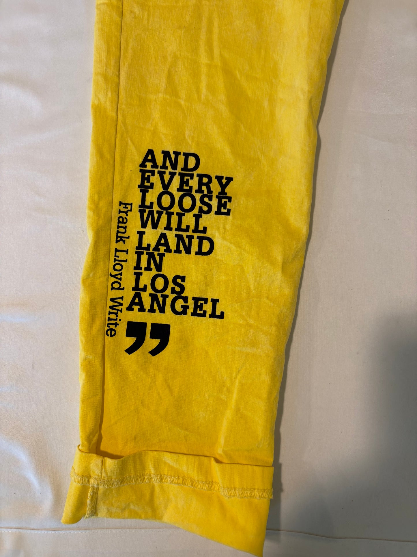 Pretty Amore Joggers L/XL Yellow Graphic Pants Bella Amore Italy Urban Style