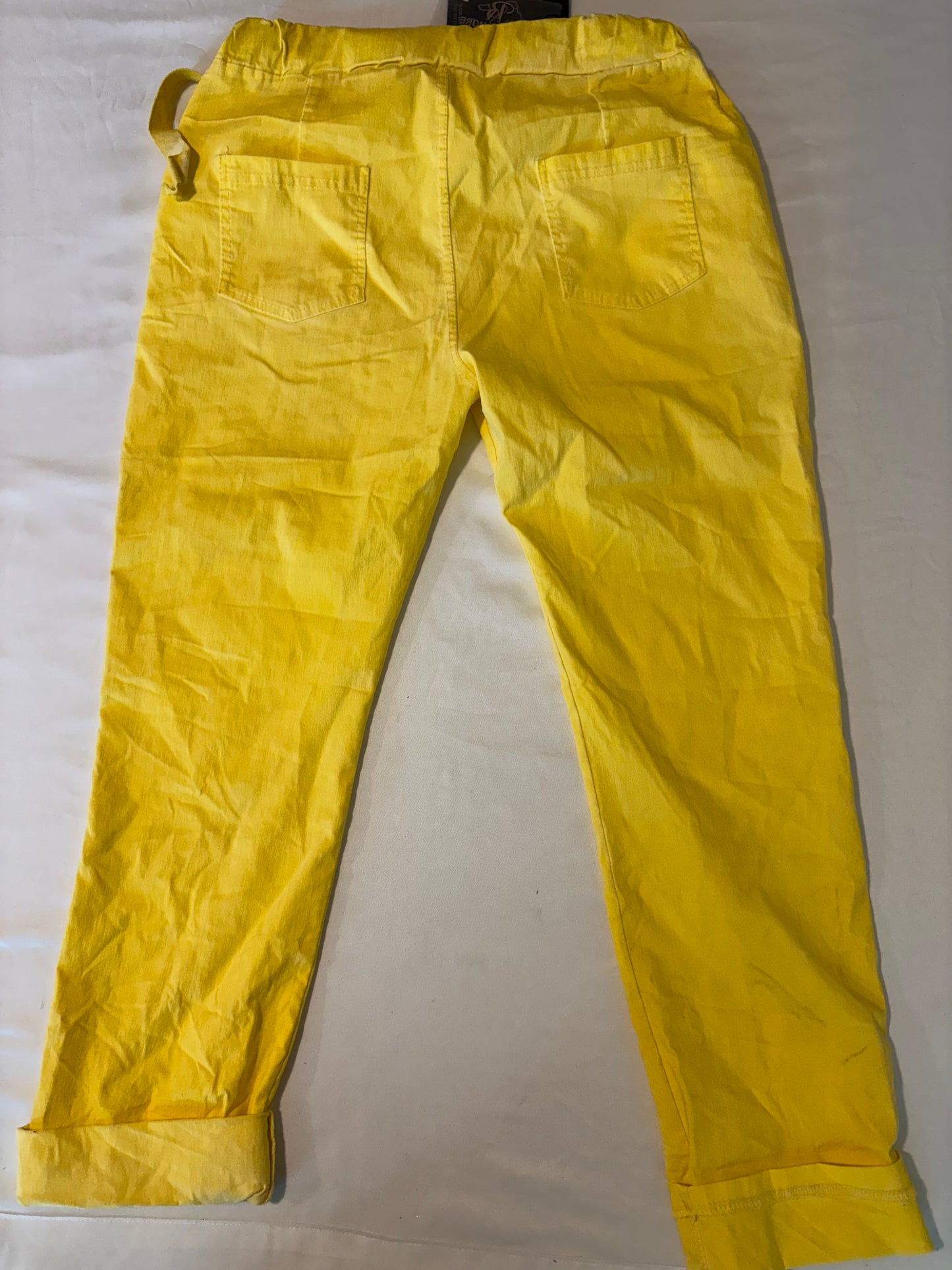 Pretty Amore Joggers L/XL Yellow Graphic Pants Bella Amore Italy Urban Style
